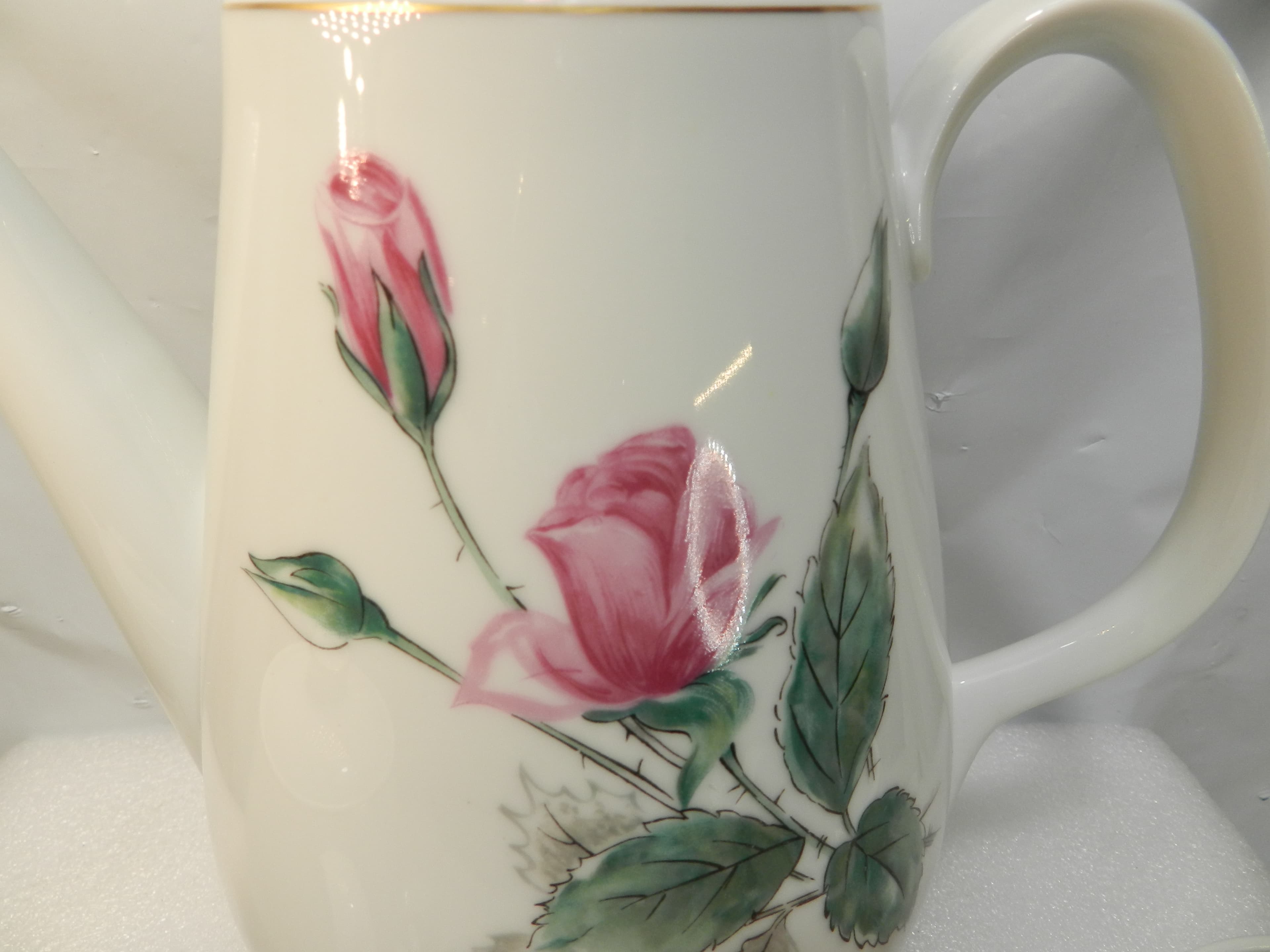 Rosenthal Victorian Rose Pattern Tea Pitcher Cream Sugar & Cups/Saucer Set P83J - Thumbnail 3