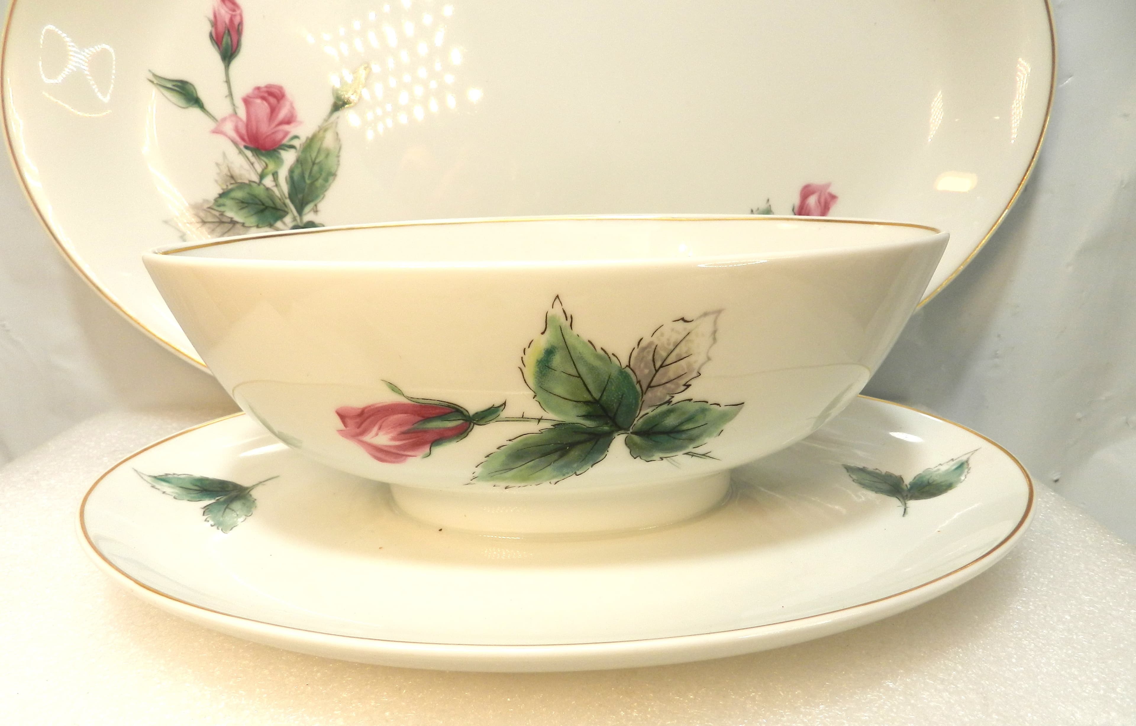 5 Pc Rosenthal Continental Victorian Rose Dinnerware China Serving Set (P86J) - Thumbnail 4