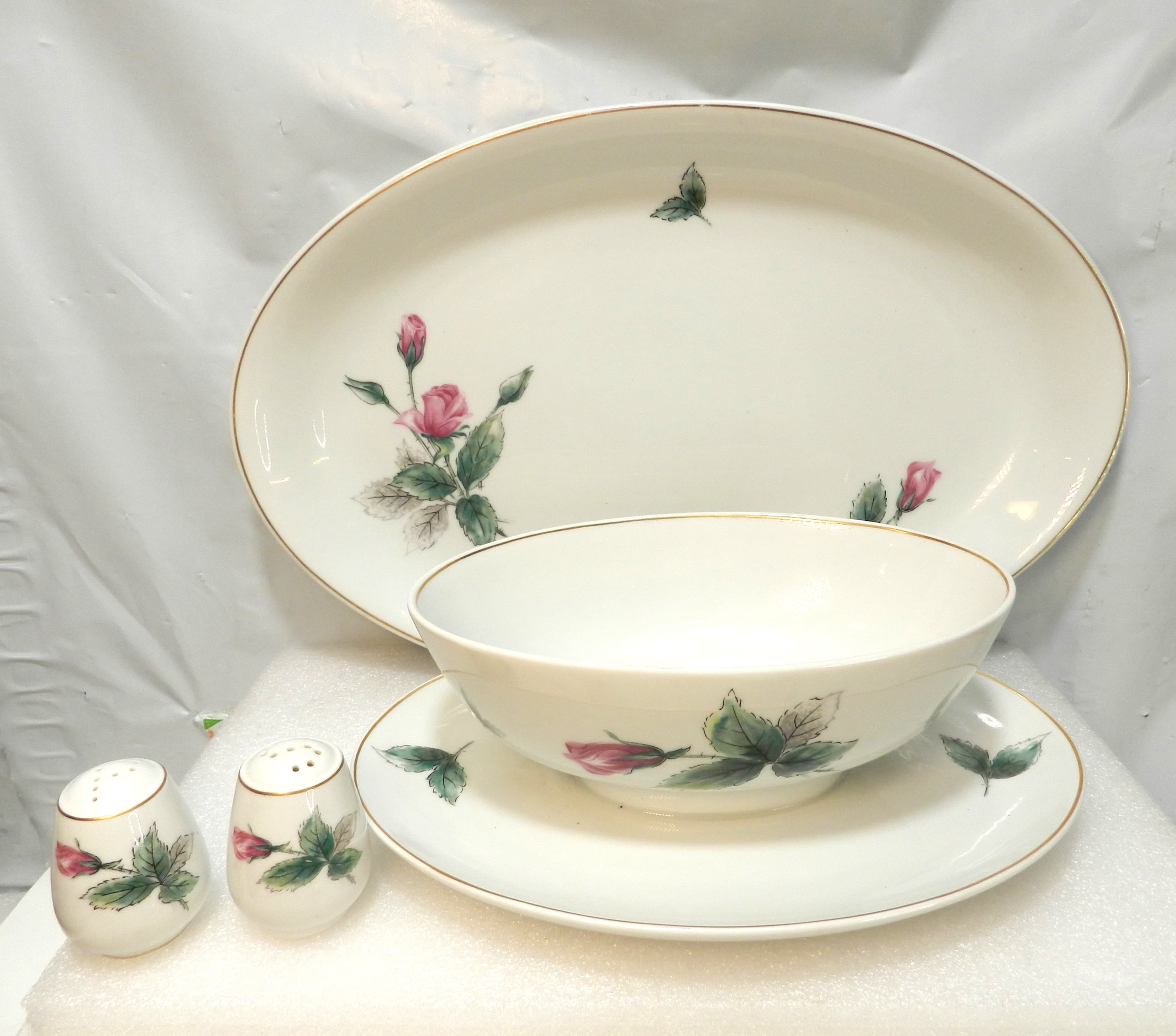 5 Pc Rosenthal Continental Victorian Rose Dinnerware China Serving Set (P86J) - Thumbnail 2