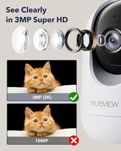 Indoor Security Camera 2K, Pet Camera with Phone App, WiFi Cameras for Home S... - Thumbnail 6