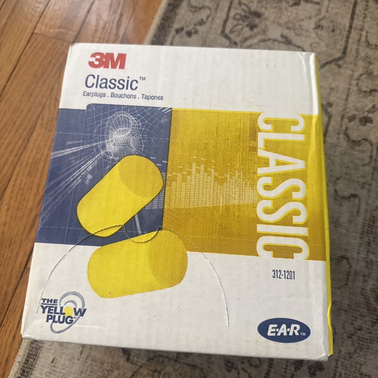 200 Pairs 3M E-A-R EAR PLUGS Classic Disposable Foam 312-1201 NRR 29db