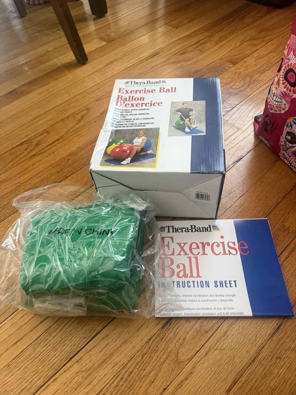 Thera-Band Exercise Training Ball 65cm 26" Giant Bouncing Aerobics Cardio Green