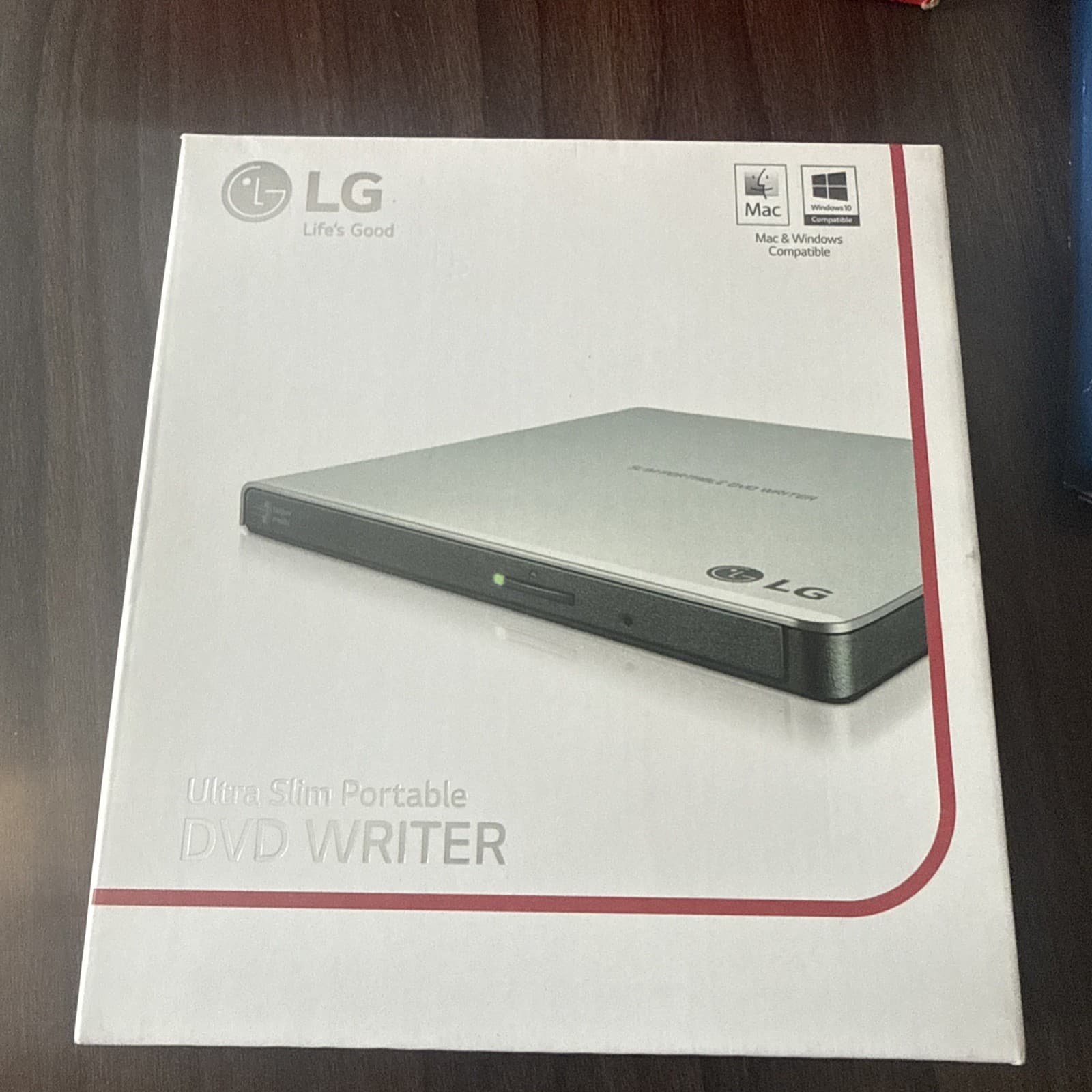 LG Ultra Slim Portable DVD/CD Writer Silver External Optical Drive GP65NS60 NEW