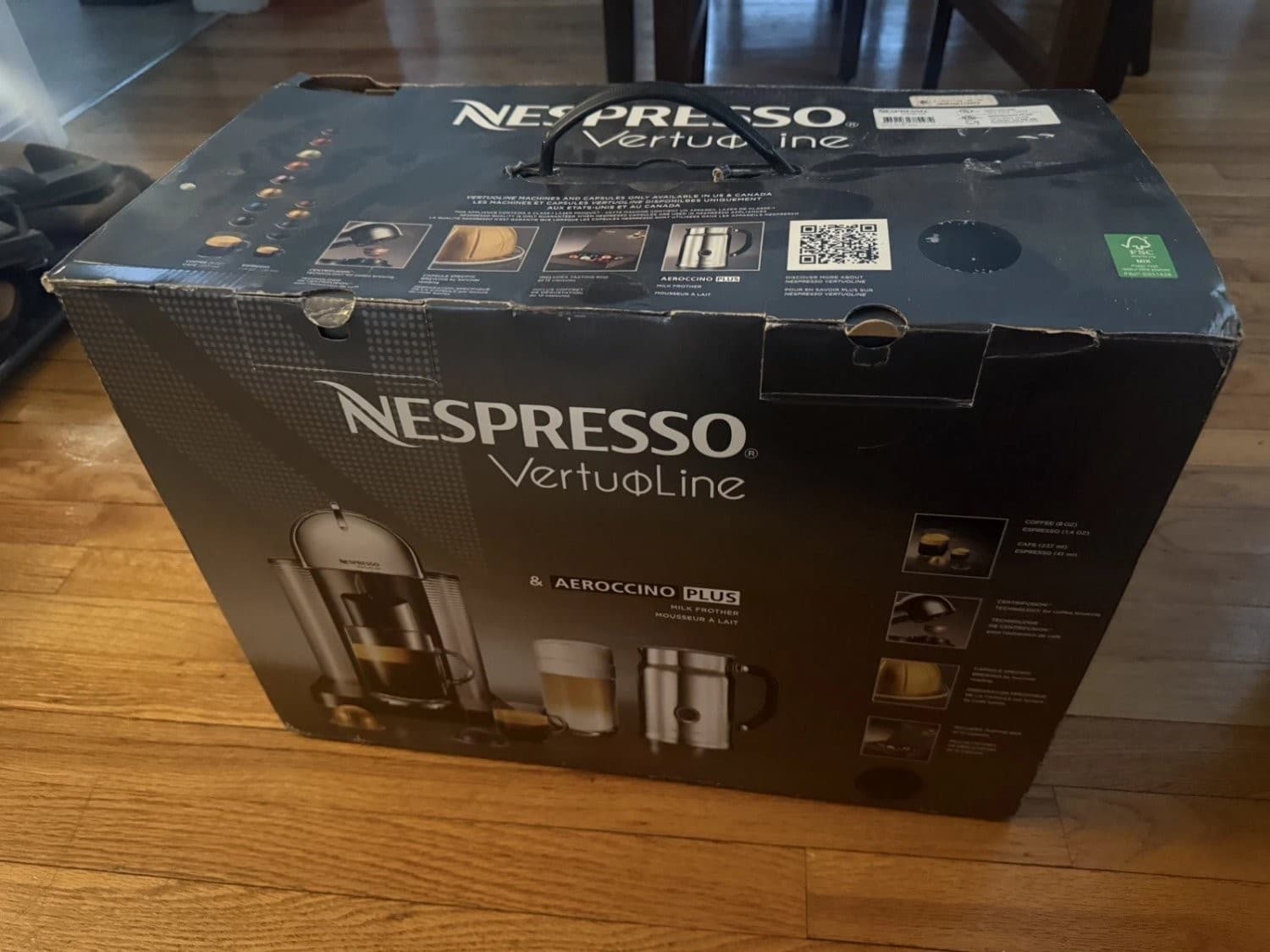 Nespresso Vertuo Line Espresso Machine Chrome With Areoccino Milk Frother