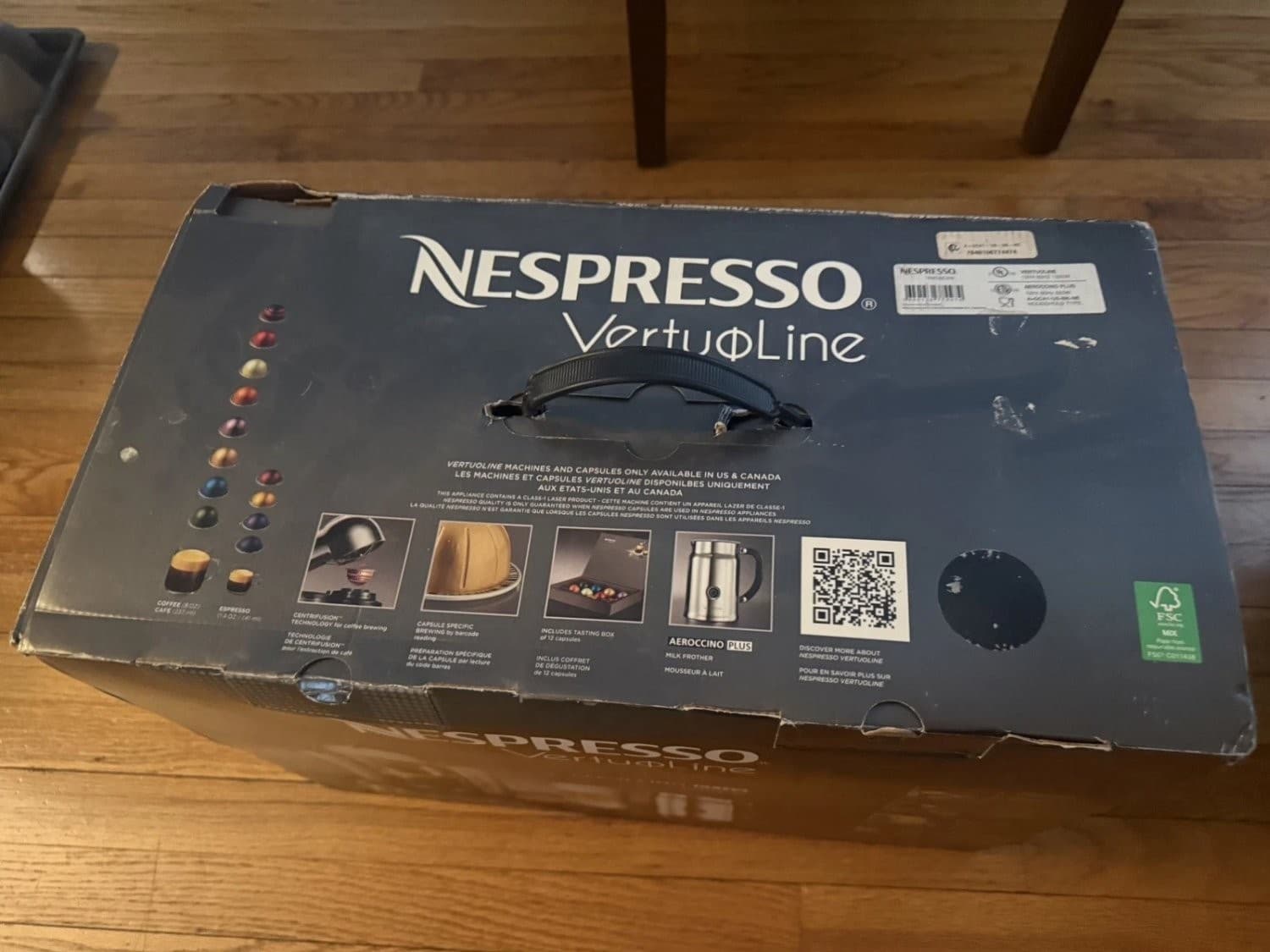 Nespresso Vertuo Line Espresso Machine Chrome With Areoccino Milk Frother - Thumbnail 5