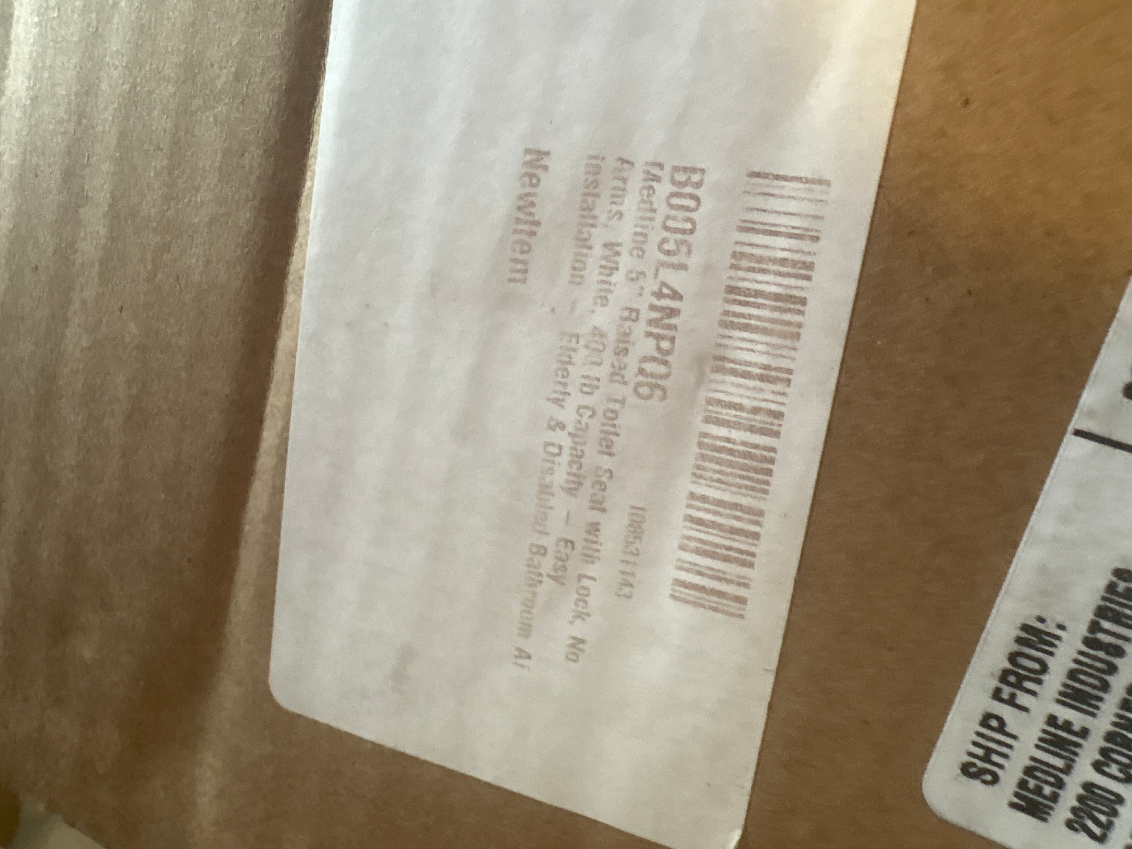 Medline Raised Toilet Seat with Arms, 300 lb Capacity