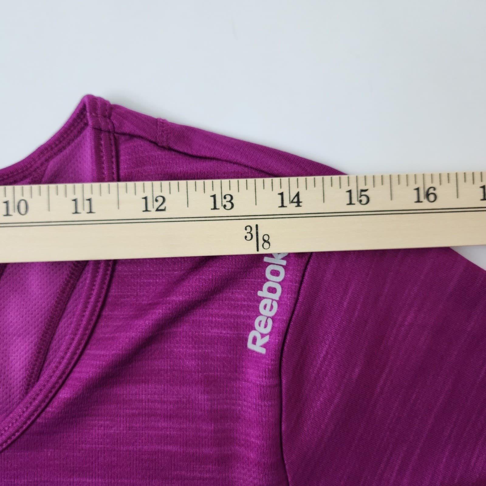 Reebok Womens XL Magenta Space Dye Activewear Short Sleeve T-Shirt RN 117927 - Thumbnail 4