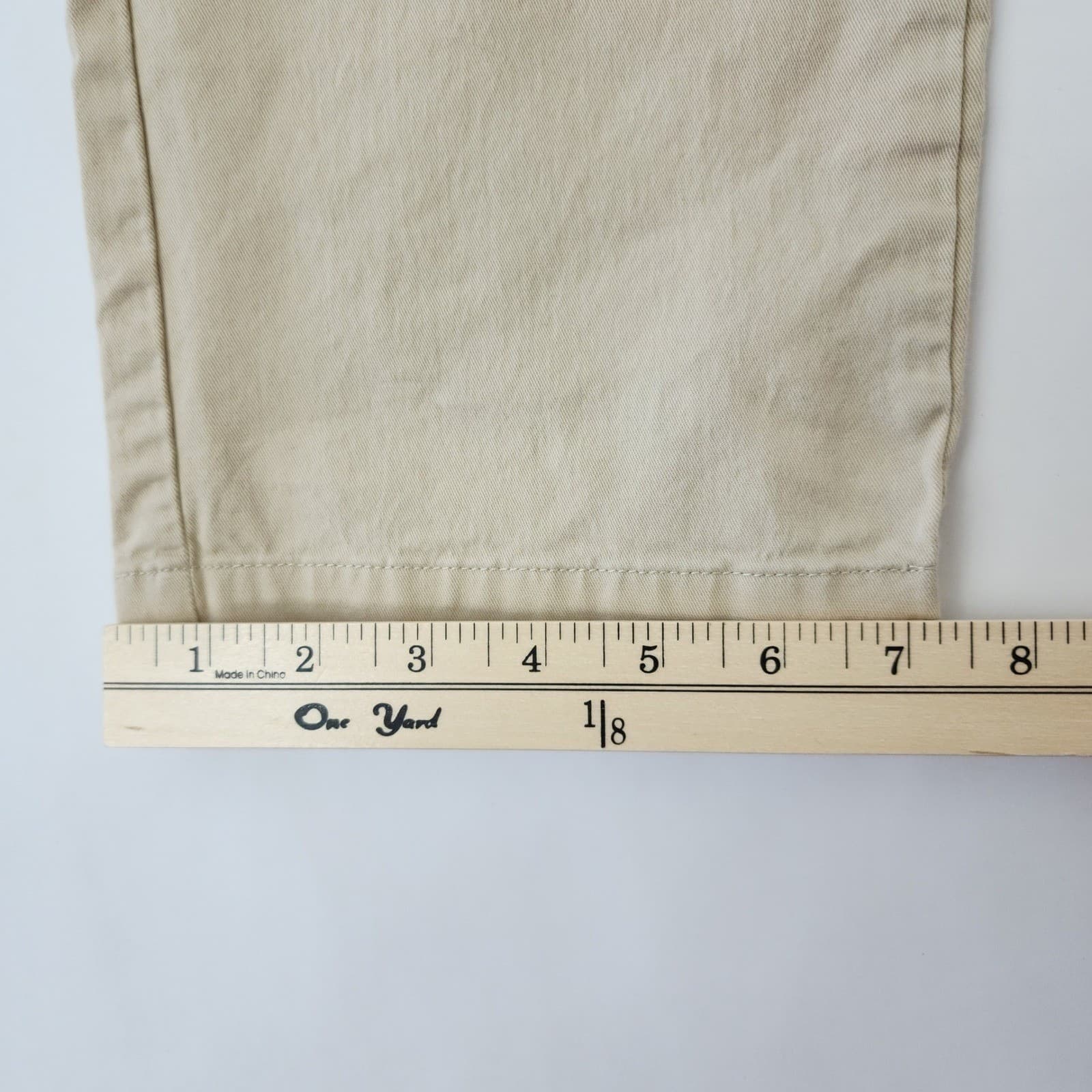 British Khaki Mens 38x30 Tan Chino Pants Straight Leg Flat Front Casual Trousers - Thumbnail 2