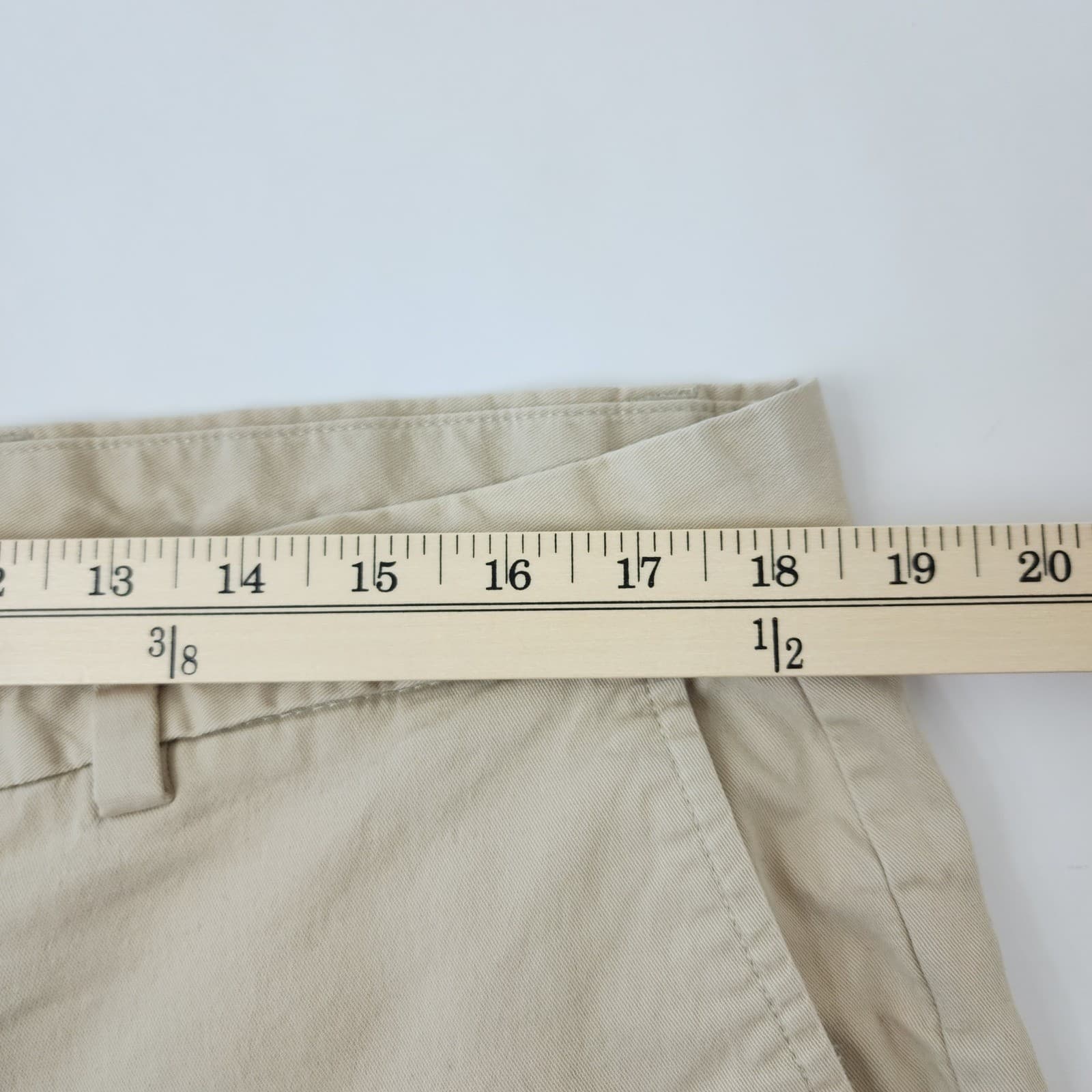 British Khaki Mens 38x30 Tan Chino Pants Straight Leg Flat Front Casual Trousers - Thumbnail 5