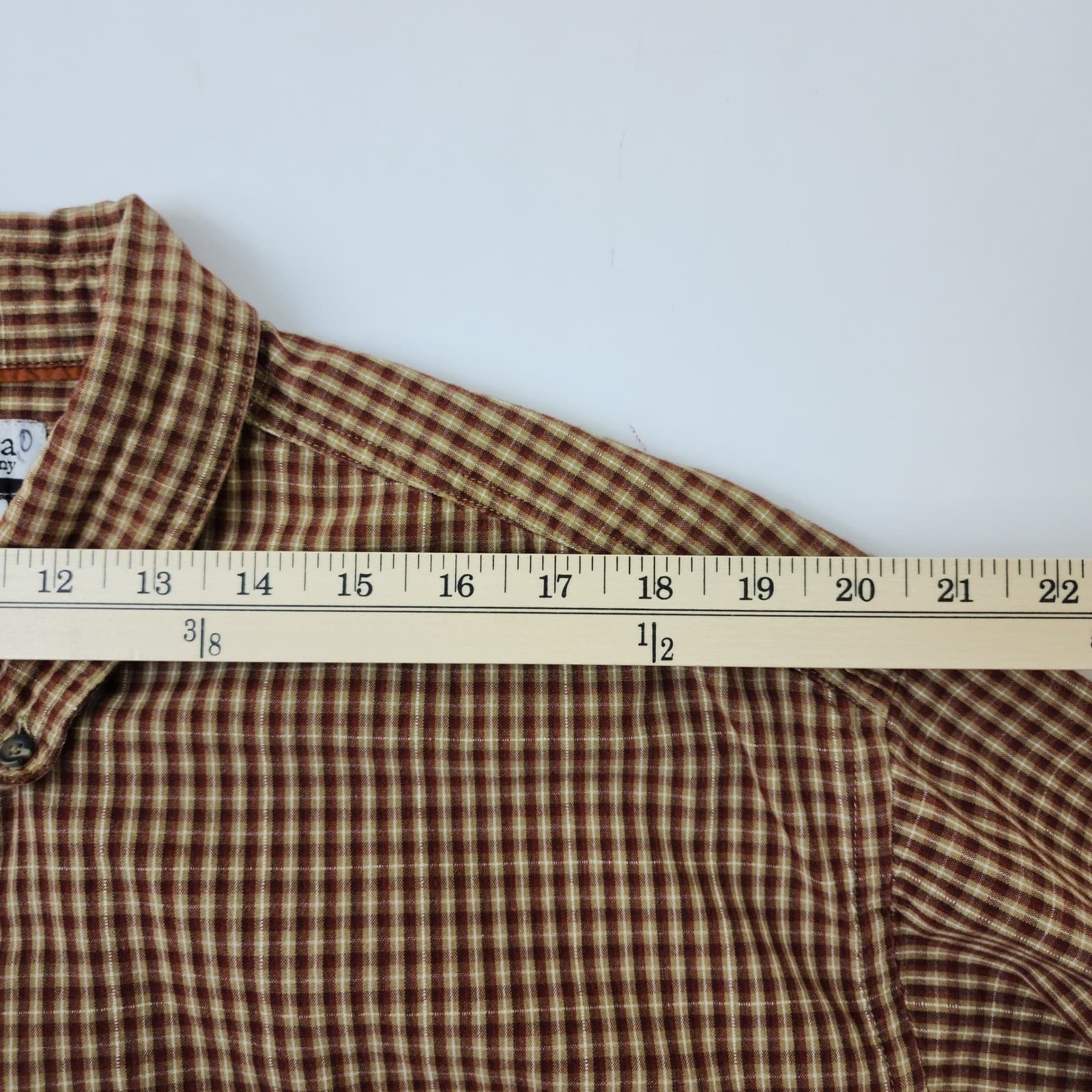 Columbia Mens XL Plaid Button Down Shirt Long Sleeve Brown Gingham Hiking Casual - Thumbnail 4