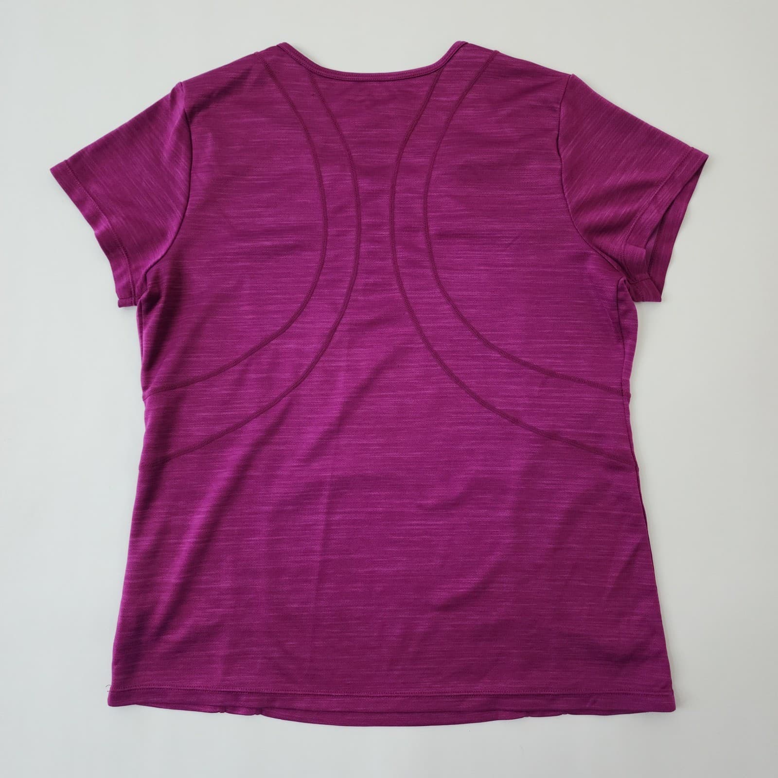Reebok Womens XL Magenta Space Dye Activewear Short Sleeve T-Shirt RN 117927 - Thumbnail 6