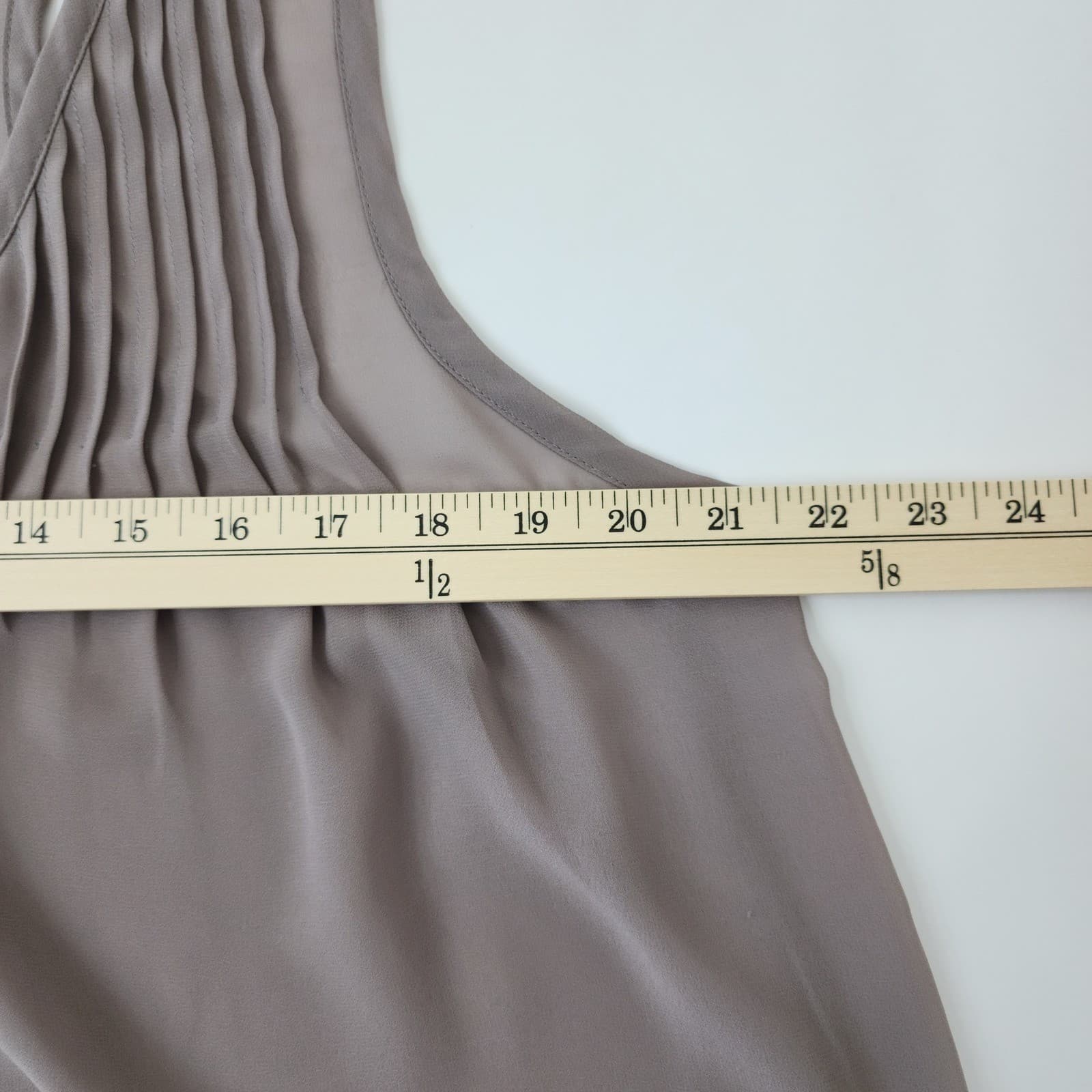 Petticoat Alley Mauve Sequin Sleeveless Pleated V-Neck Blouse Top Large - Thumbnail 4