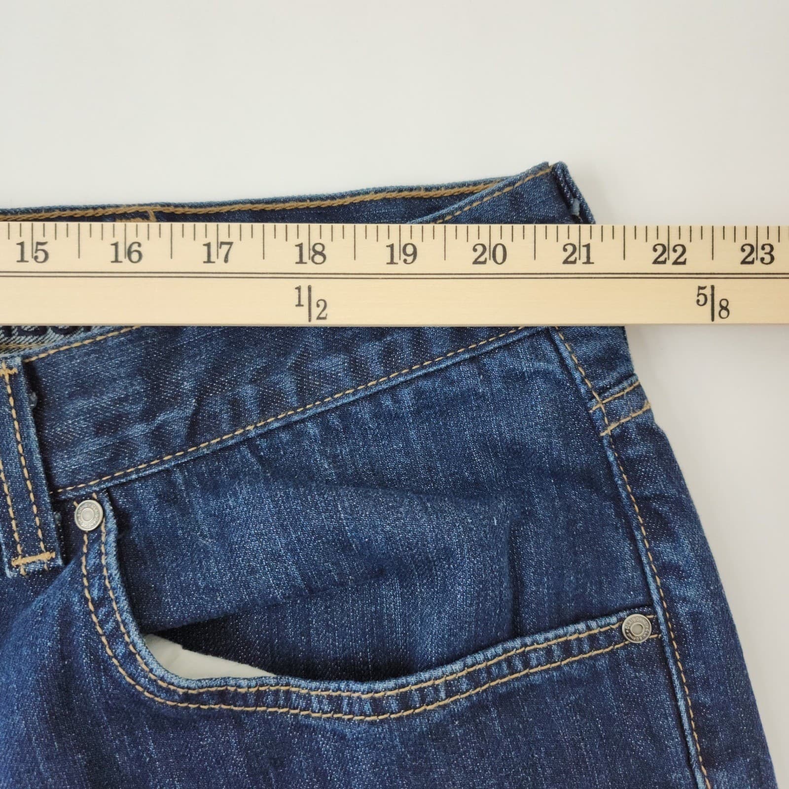 Claiborne Mens Relaxed Fit Jeans Dark Wash Blue Denim 100% Cotton 46x30 - Thumbnail 6