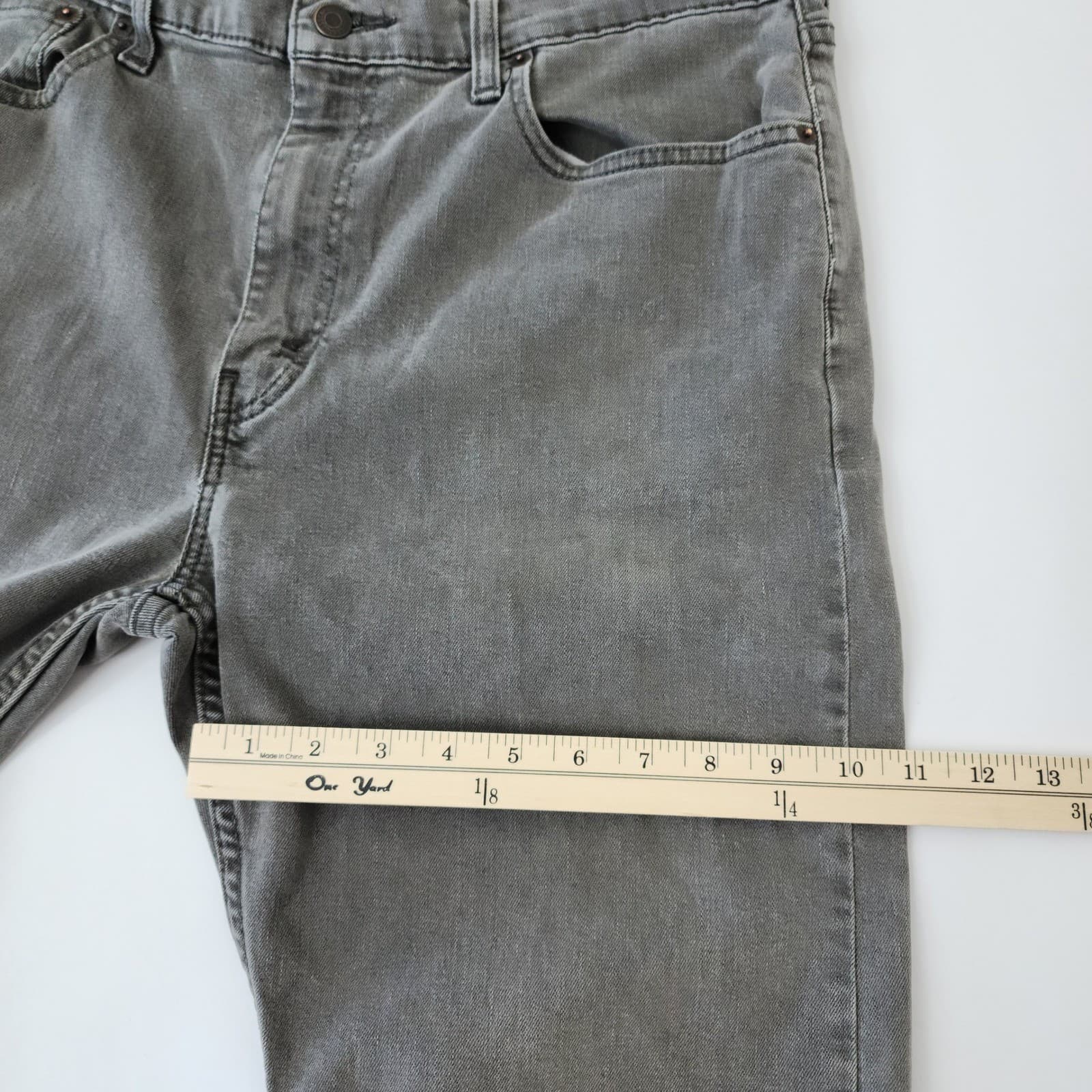 Levi's 502 Regular Taper Grey Denim Jeans Mens 38x30 502-0196 - Thumbnail 4
