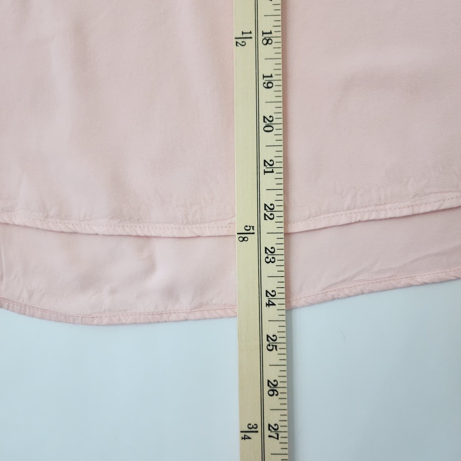 Retrology Pink Eyelet Lace Sleeve Henley Blouse XL Split Neck Short Sleeve Top - Thumbnail 2