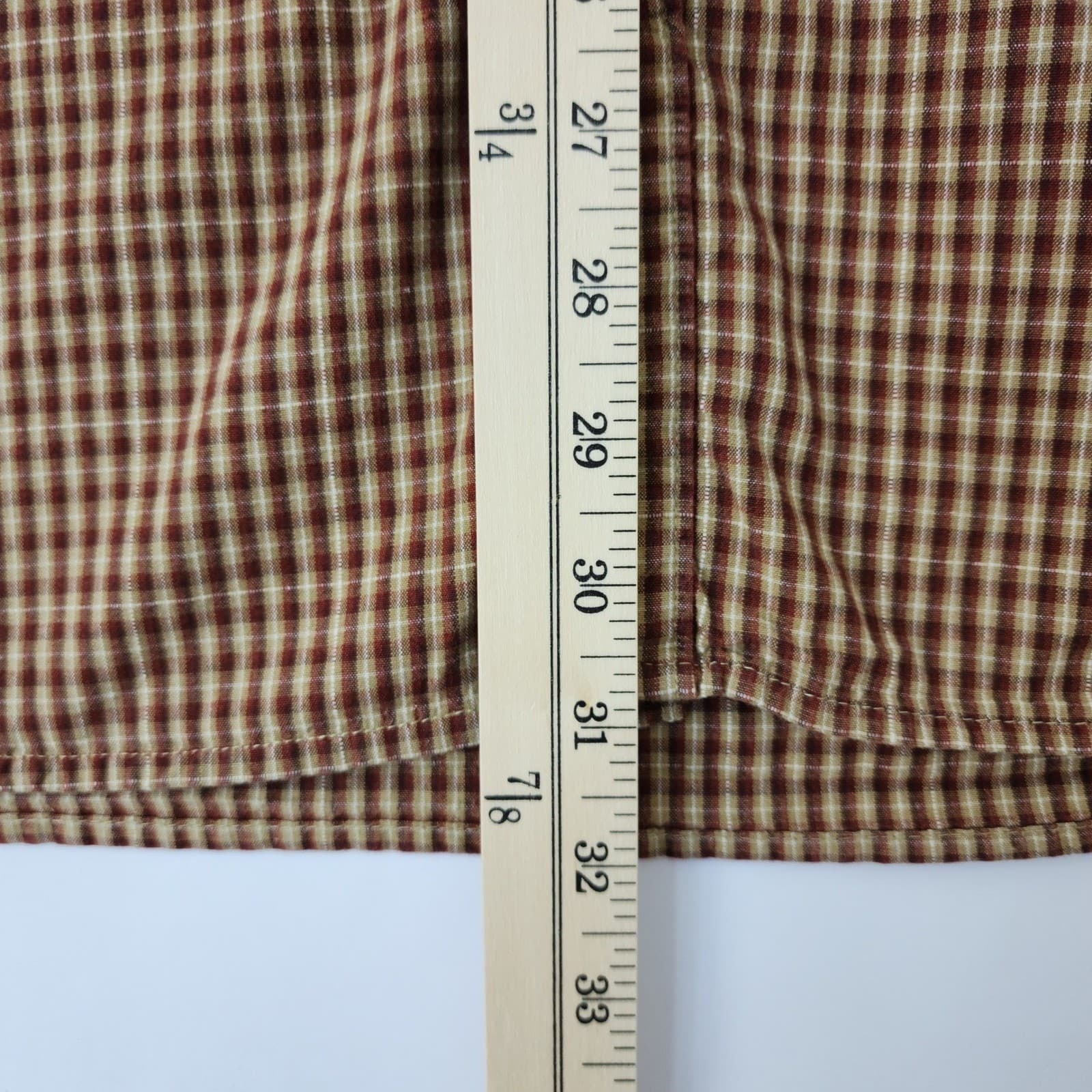 Columbia Mens XL Plaid Button Down Shirt Long Sleeve Brown Gingham Hiking Casual - Thumbnail 2