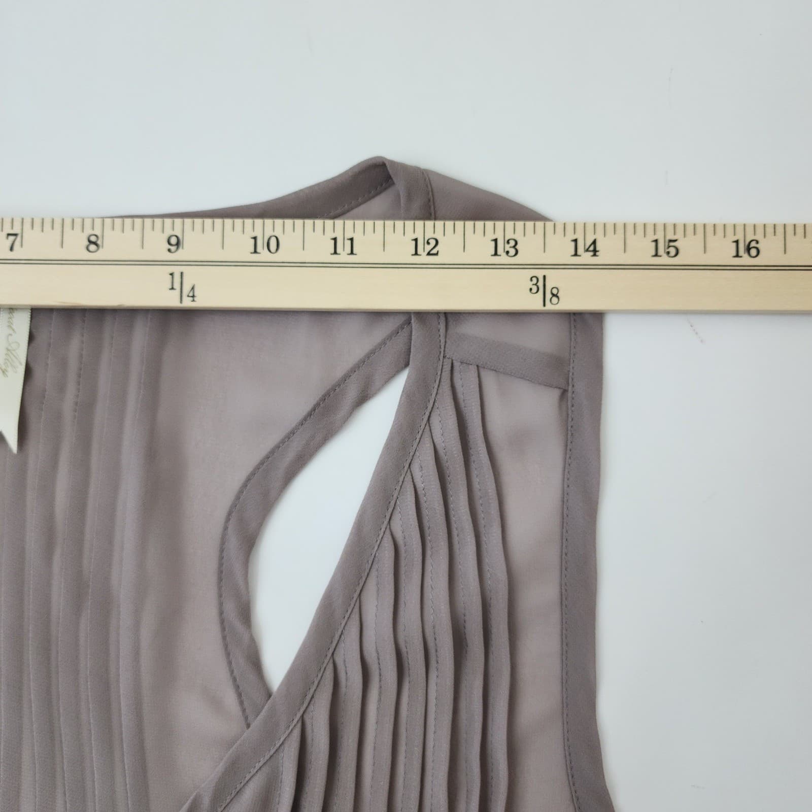 Petticoat Alley Mauve Sequin Sleeveless Pleated V-Neck Blouse Top Large - Thumbnail 5