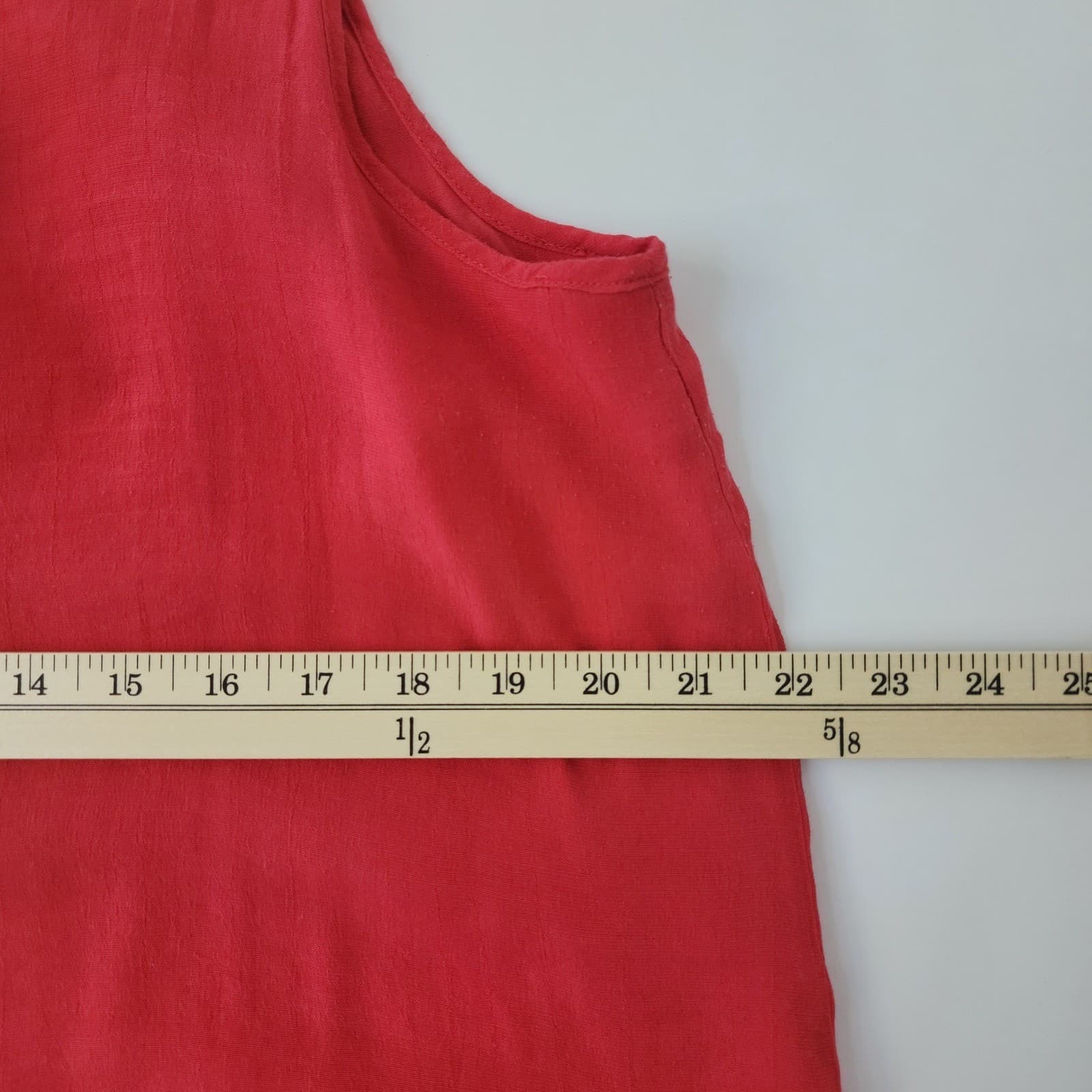 Cristina B Womens Red Sleeveless Split Neck High Low Hem Blouse Size Large - Thumbnail 3