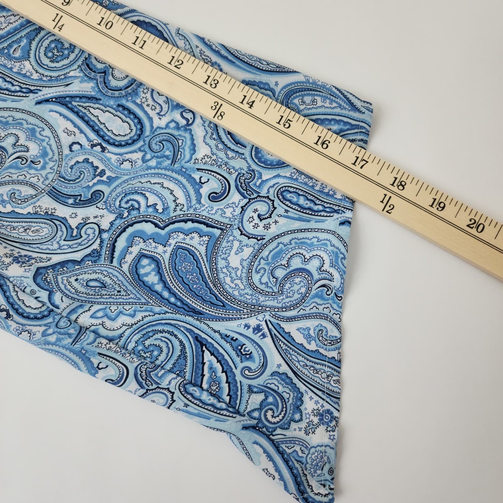 Catherines Womens 0X 14/16W Blue Paisley Surplice Faux Wrap Blouse 3/4 Bell - Thumbnail 5