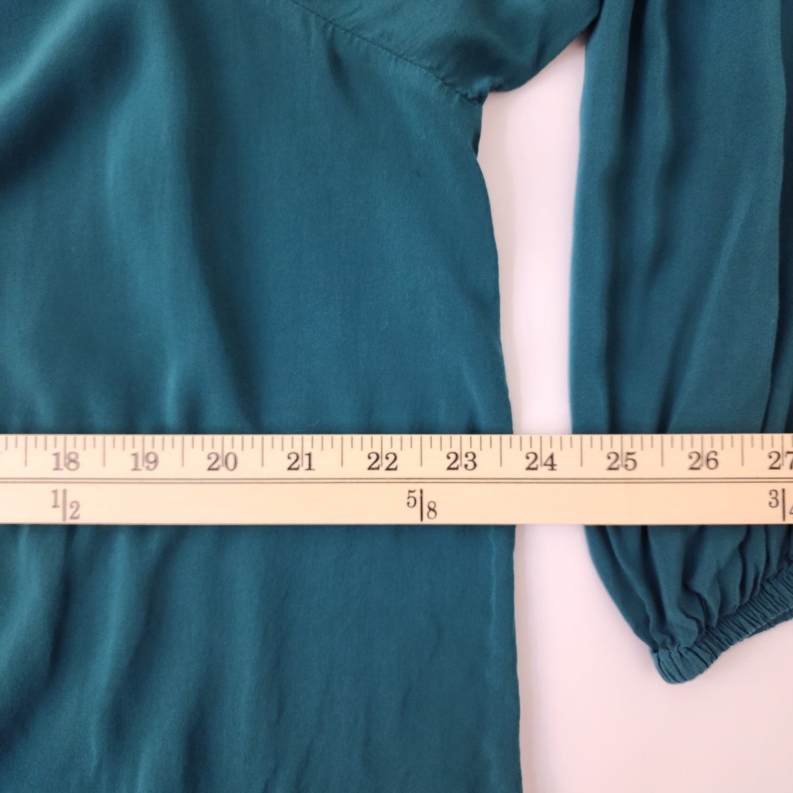 Express Womens Teal Green Cold Shoulder Blouse Keyhole Back Top Size Large - Thumbnail 3