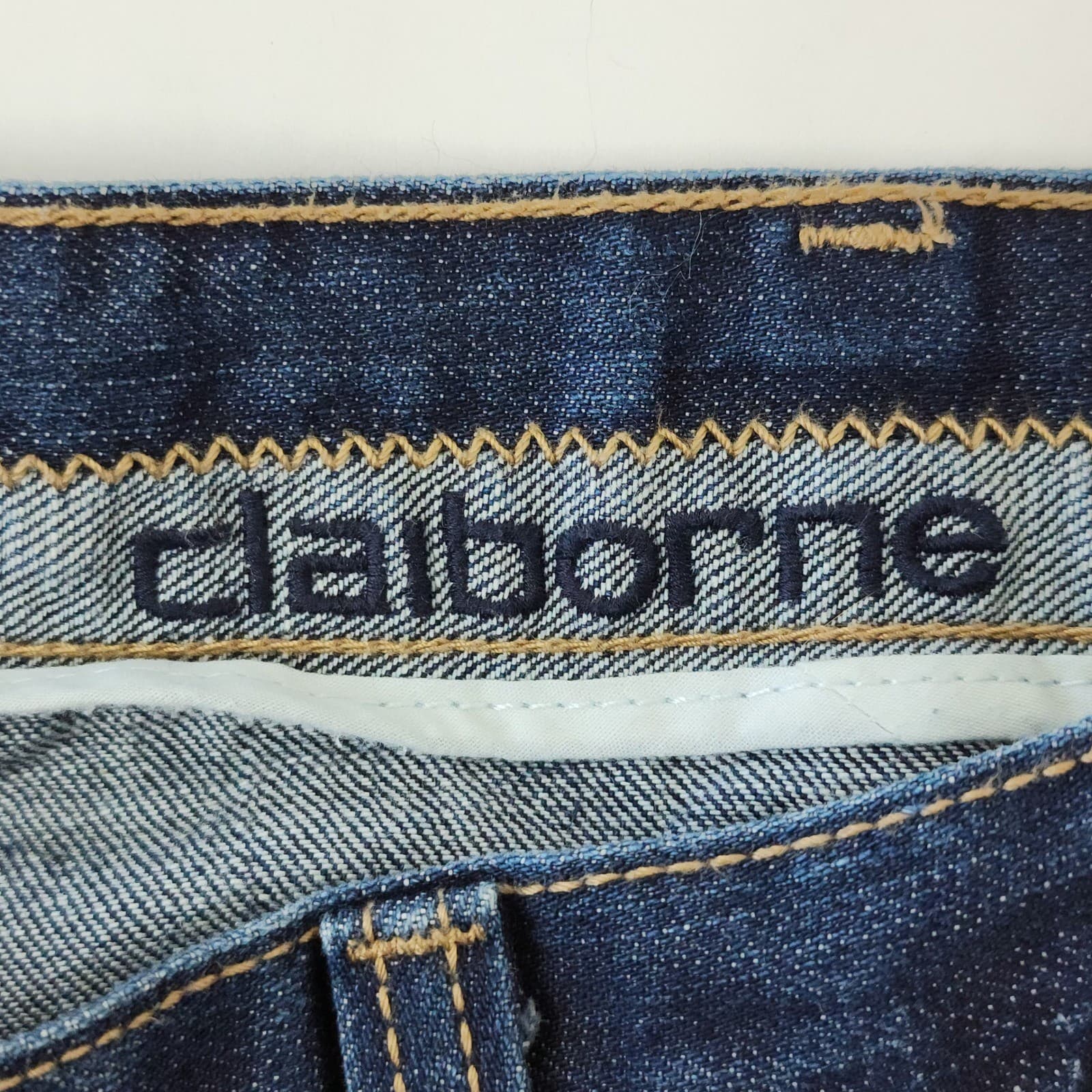 Claiborne Mens Relaxed Fit Jeans Dark Wash Blue Denim 100% Cotton 46x30 - Thumbnail 9