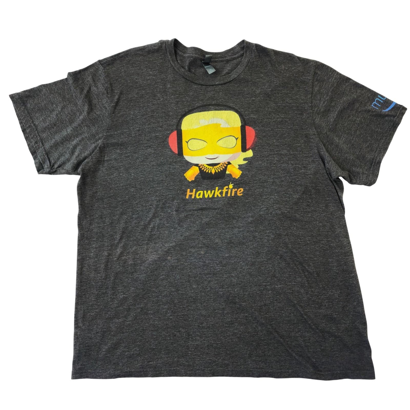 Amazon Music Hawkfire Graphic T-Shirt Mens XL Gray Short Sleeve Promo Tee