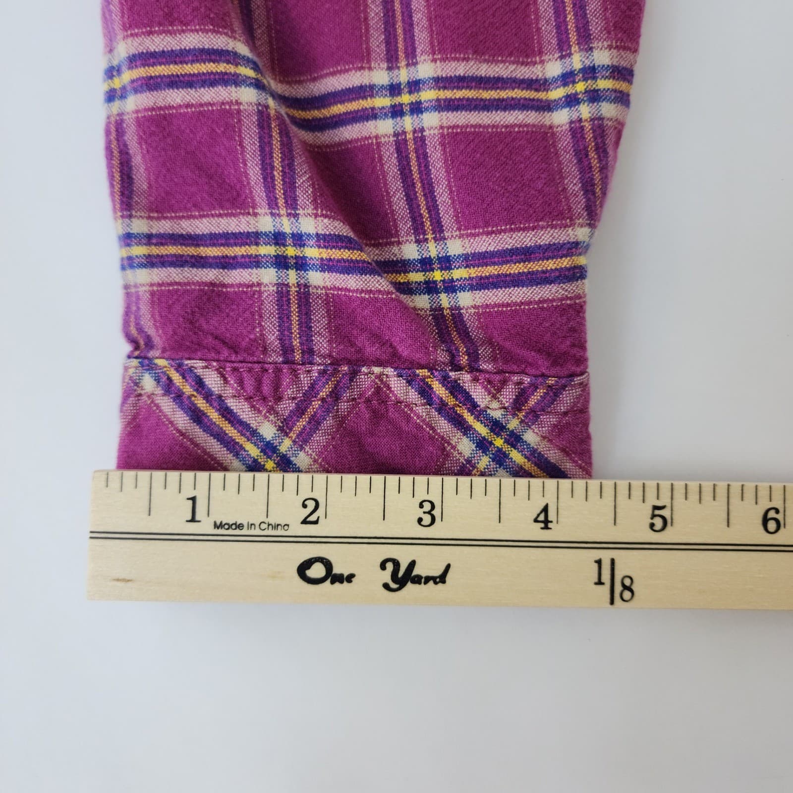 Eddie Bauer Womens XXL Magenta Purple Plaid Flannel Button Down Shirt - Thumbnail 6