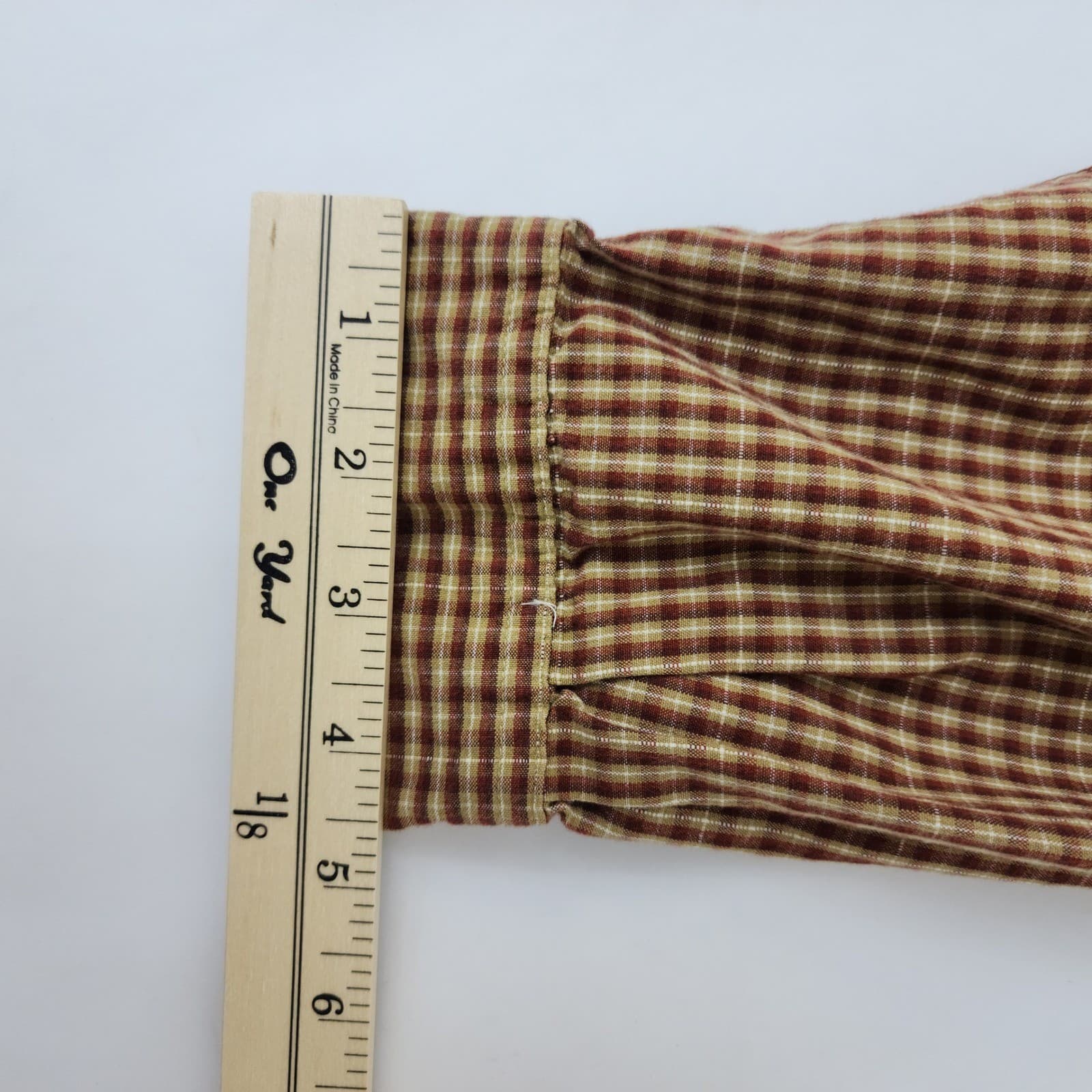 Columbia Mens XL Plaid Button Down Shirt Long Sleeve Brown Gingham Hiking Casual - Thumbnail 6