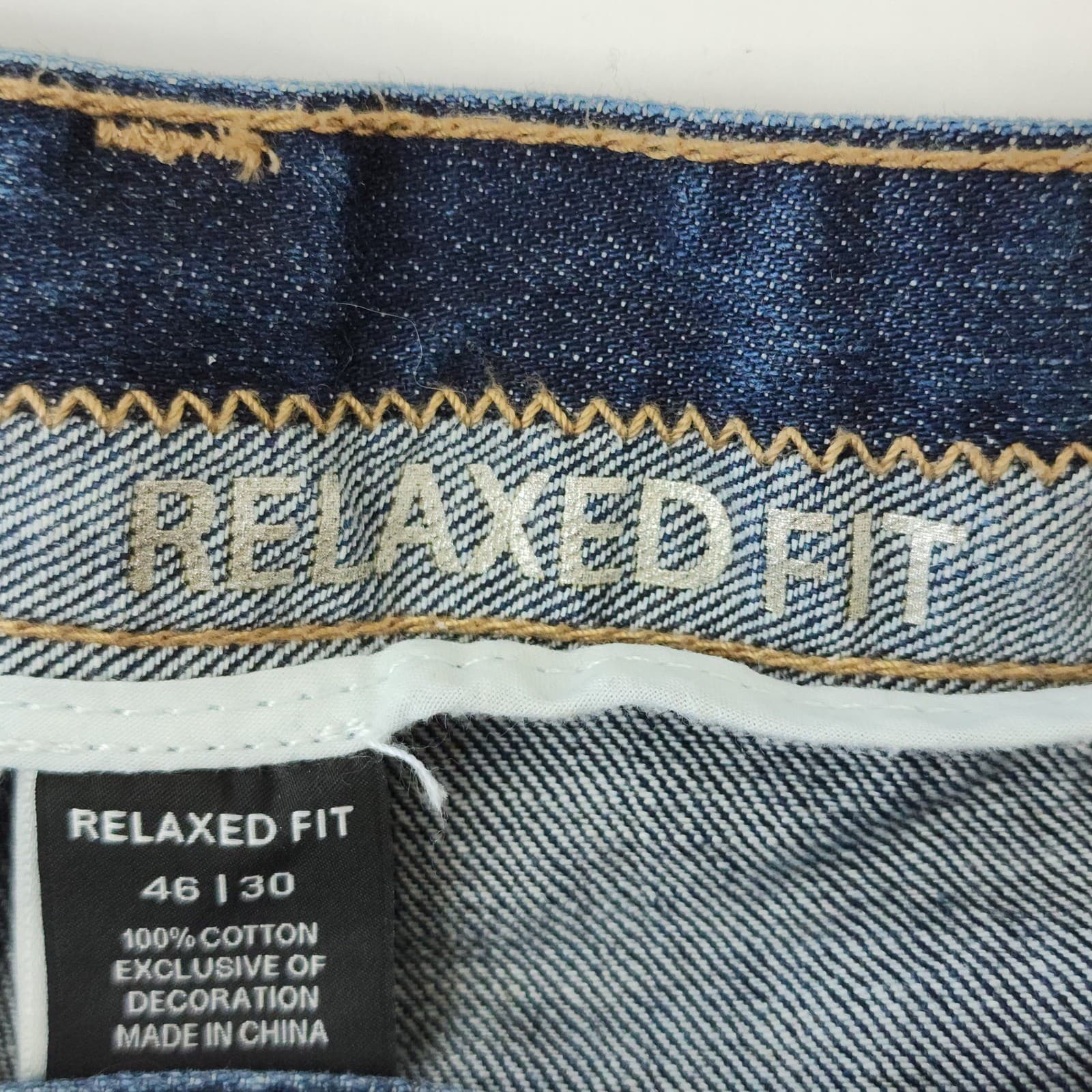 Claiborne Mens Relaxed Fit Jeans Dark Wash Blue Denim 100% Cotton 46x30 - Thumbnail 8