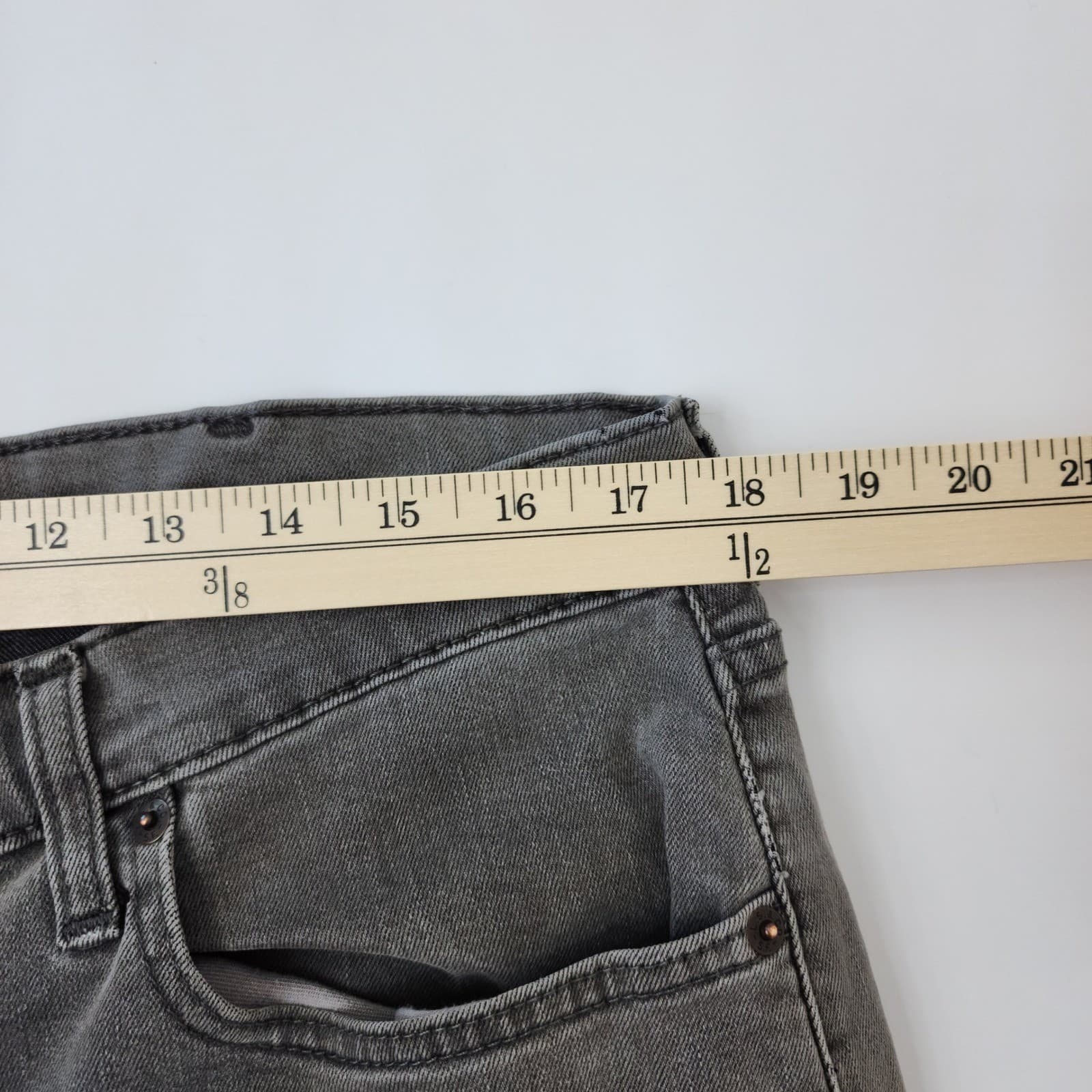 Levi's 502 Regular Taper Grey Denim Jeans Mens 38x30 502-0196 - Thumbnail 7