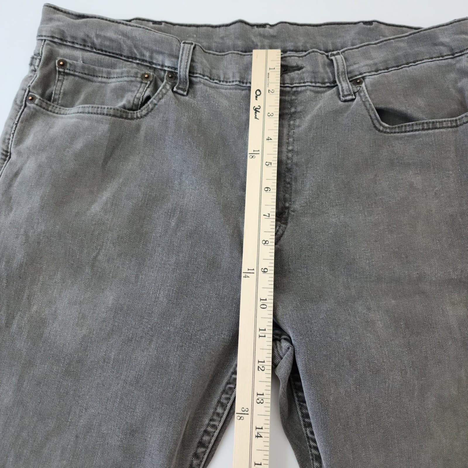 Levi's 502 Regular Taper Grey Denim Jeans Mens 38x30 502-0196 - Thumbnail 3