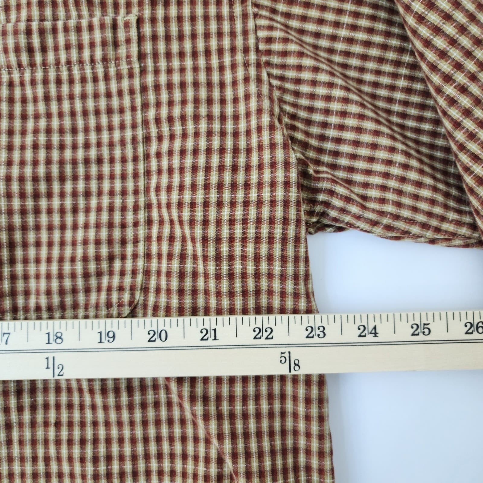 Columbia Mens XL Plaid Button Down Shirt Long Sleeve Brown Gingham Hiking Casual - Thumbnail 3