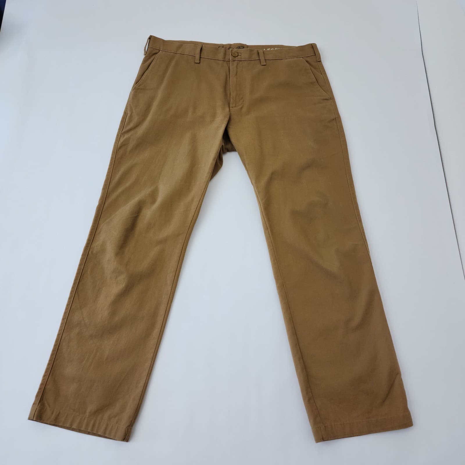 Eddie Bauer Legend Washed Chino Pants Mens 40x34 Brown Khaki Straight Leg Twill