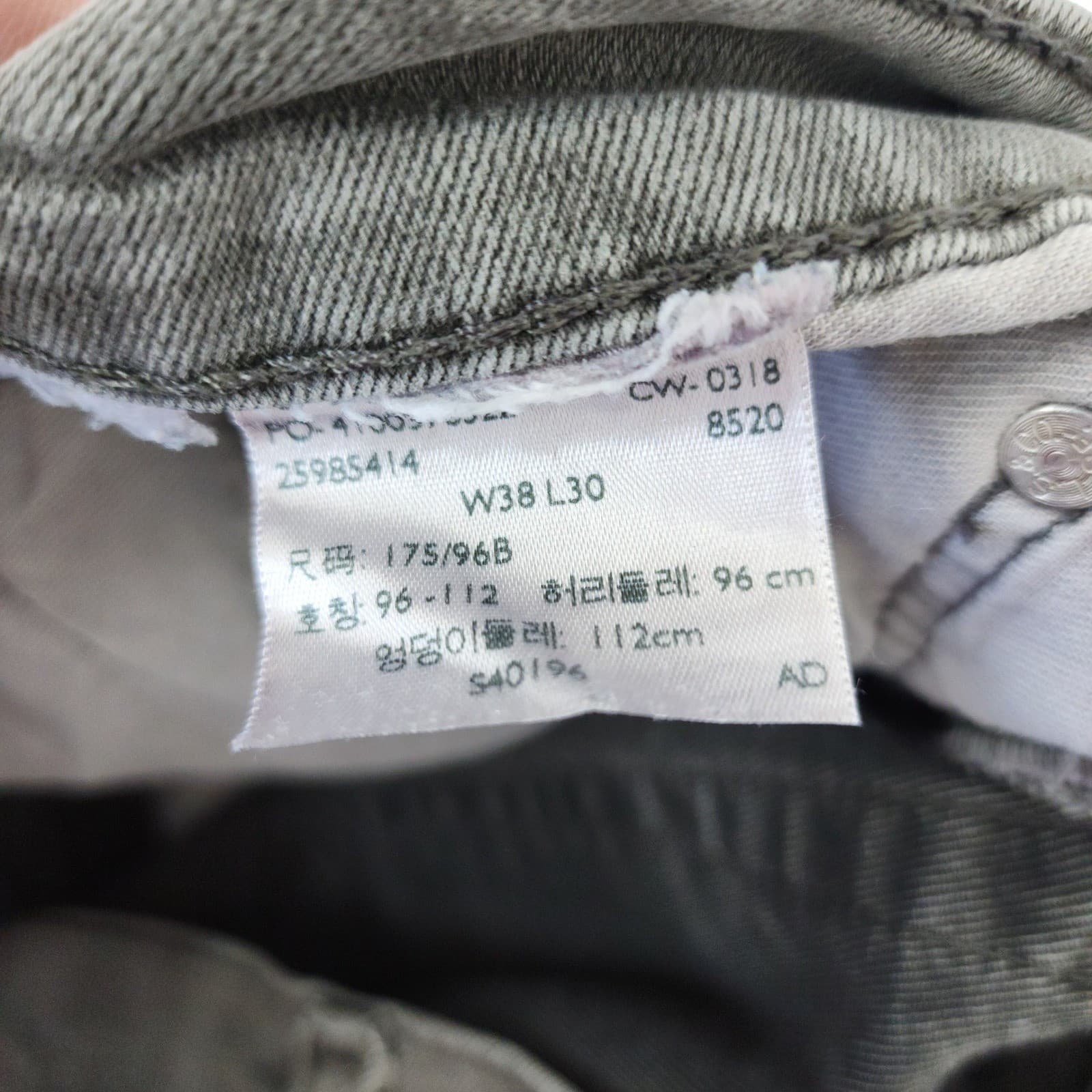Levi's 502 Regular Taper Grey Denim Jeans Mens 38x30 502-0196 - Thumbnail 5