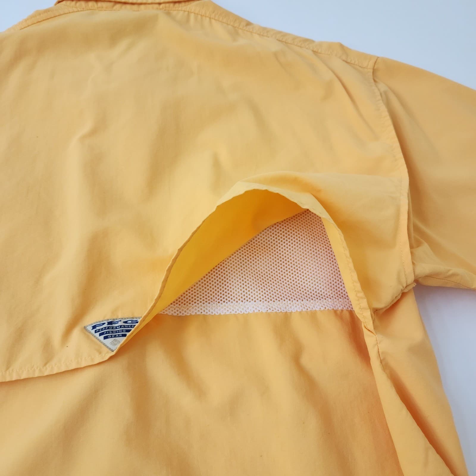 Columbia PFG Mens Large Yellow Short Sleeve Fishing Shirt Button Down Ventilated - Thumbnail 9