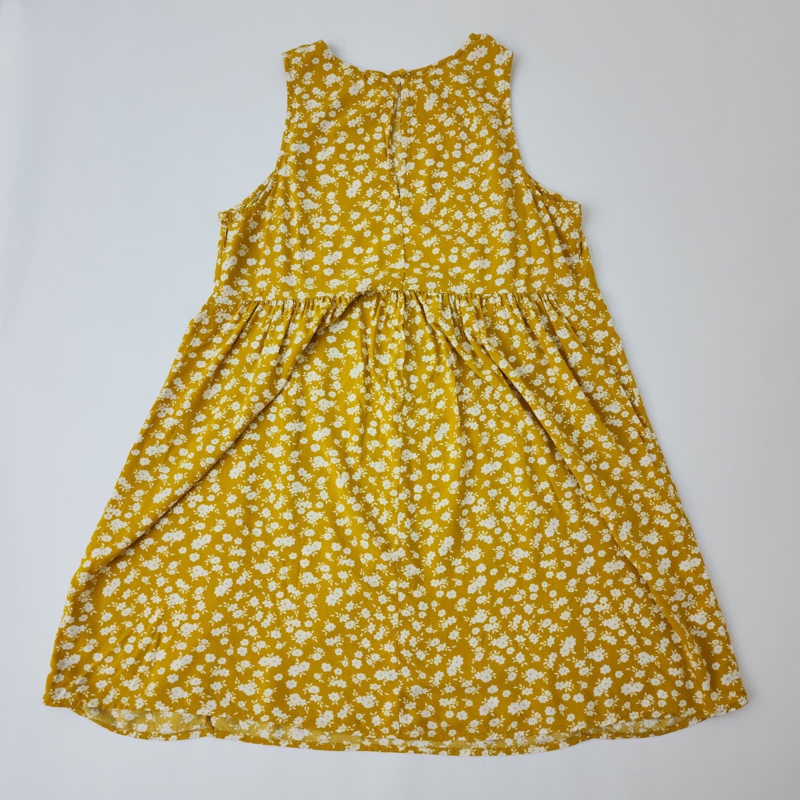 Mustard Yellow Floral Sleeveless Mini Dress Crew Neck unbranded - Thumbnail 5