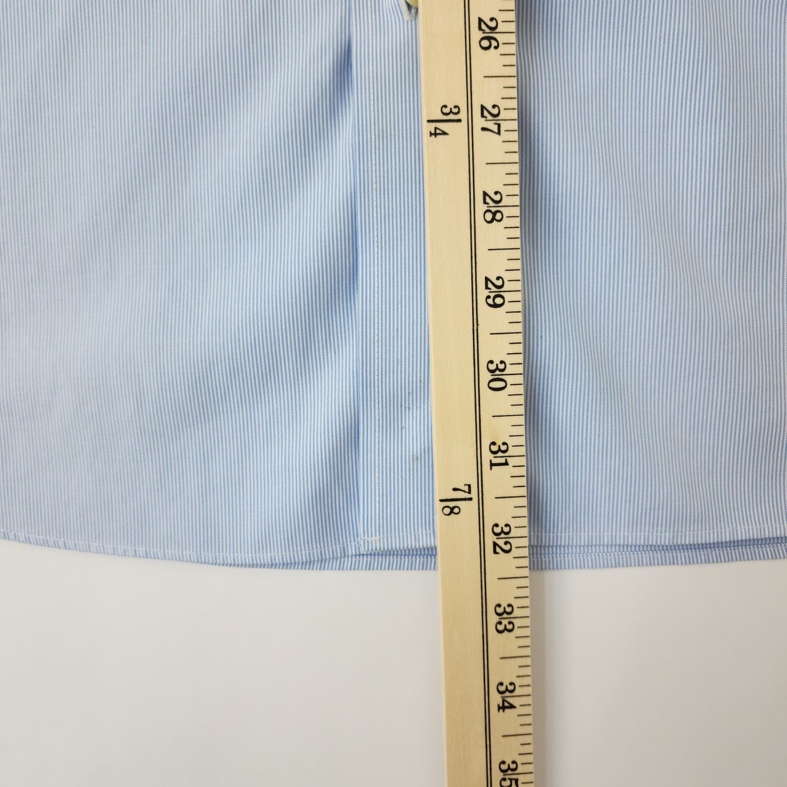 Jos A Bank Travelers Collection Dress Shirt Mens 17.5 34 Blue Micro Stripe - Thumbnail 2