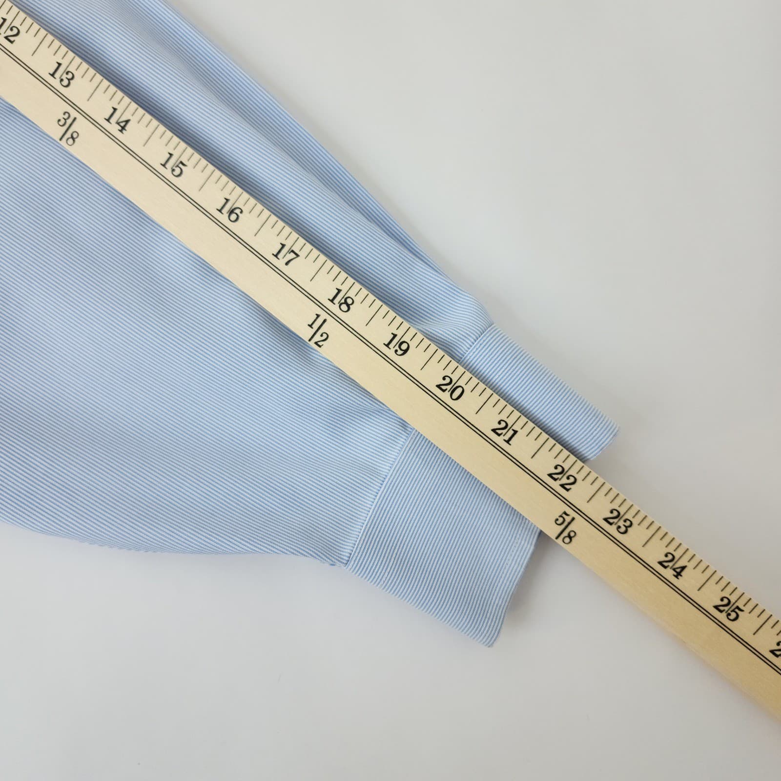 Jos A Bank Travelers Collection Dress Shirt Mens 17.5 34 Blue Micro Stripe - Thumbnail 5