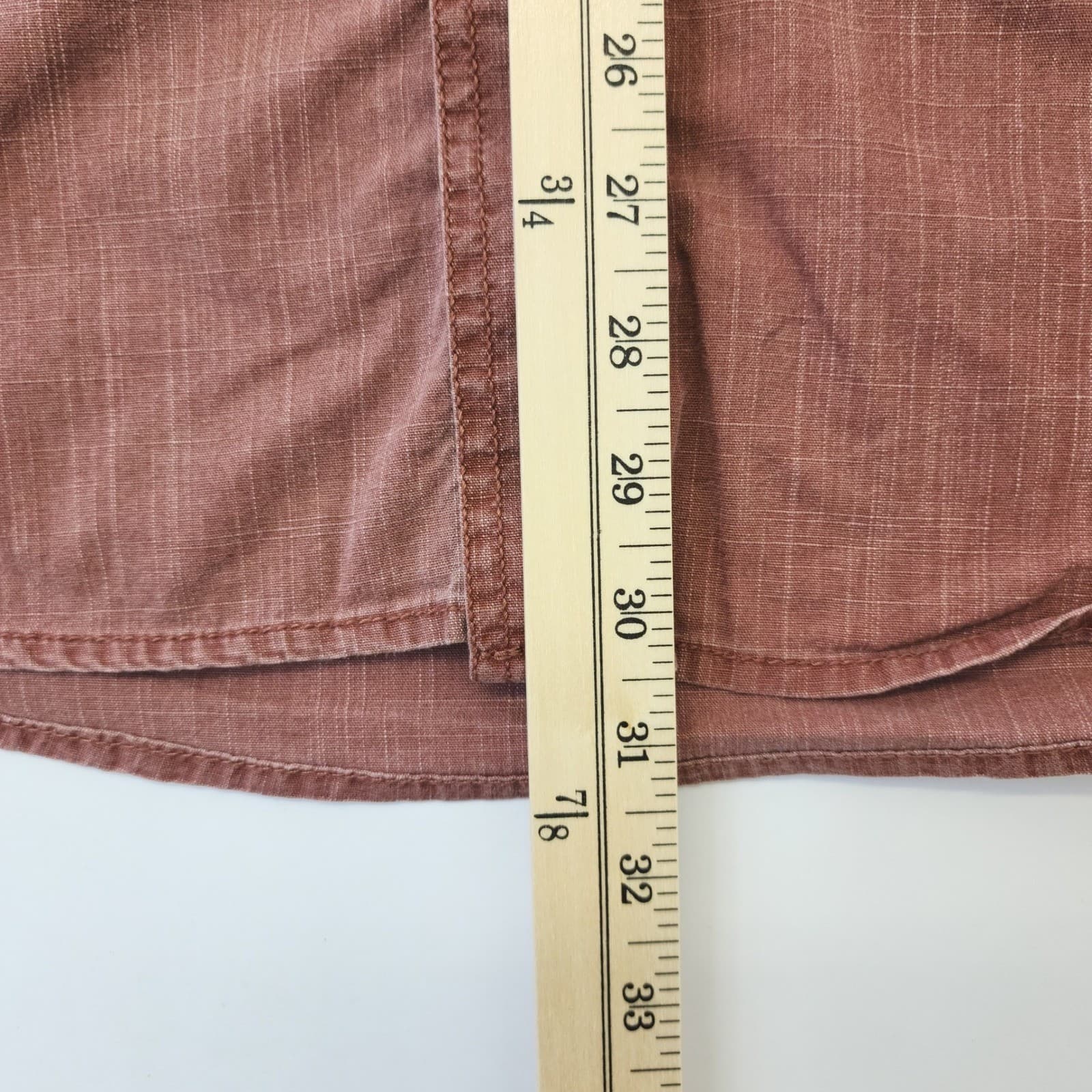 Outdoor Life Mens Trail Shirt Large Red Roll Tab Sleeve Ripstop Button Down - Thumbnail 7