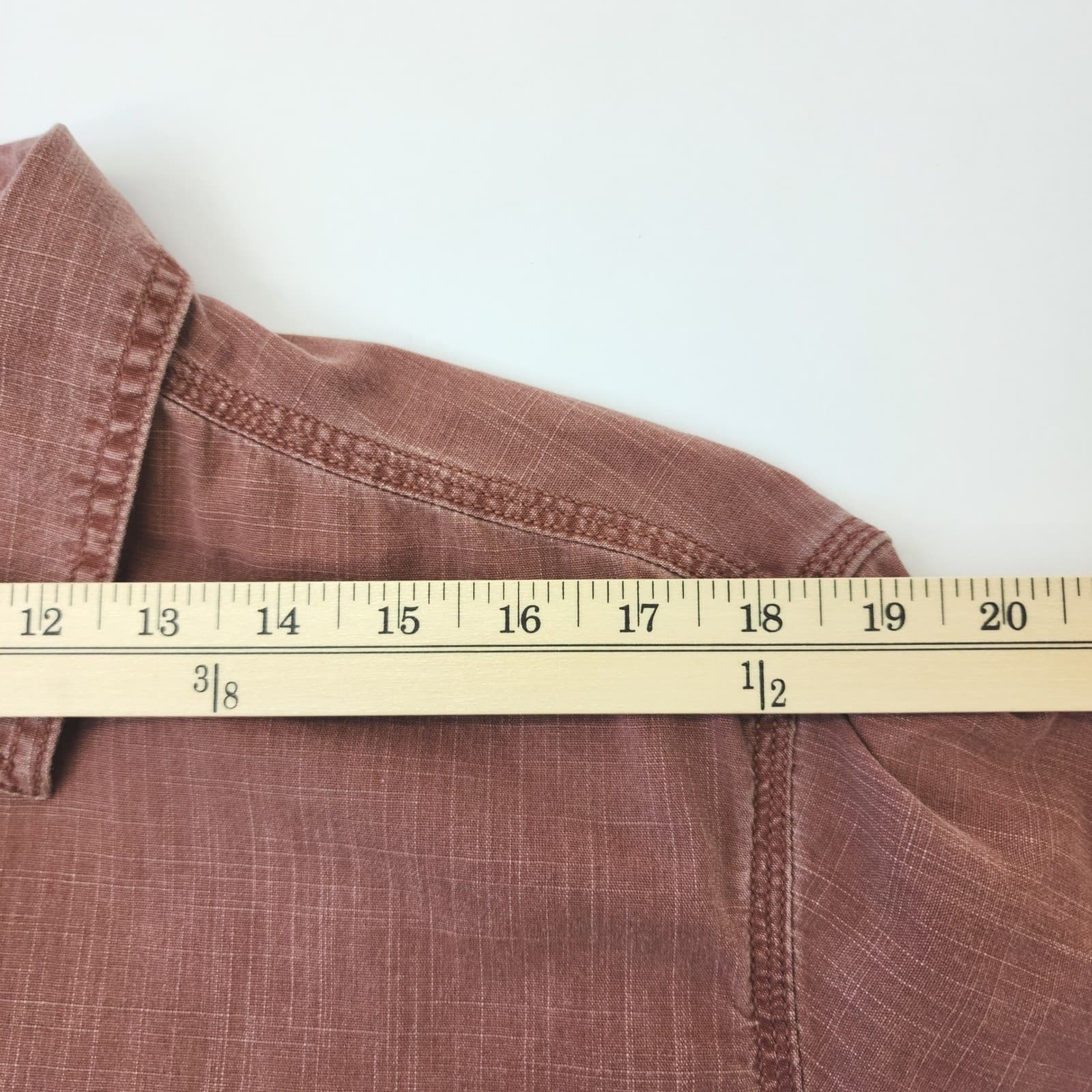 Outdoor Life Mens Trail Shirt Large Red Roll Tab Sleeve Ripstop Button Down - Thumbnail 4