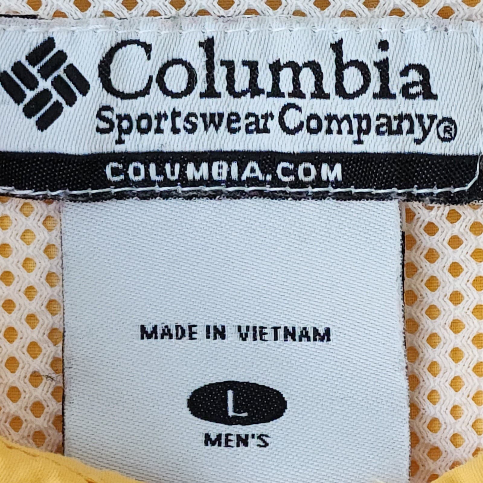 Columbia PFG Mens Large Yellow Short Sleeve Fishing Shirt Button Down Ventilated - Thumbnail 6
