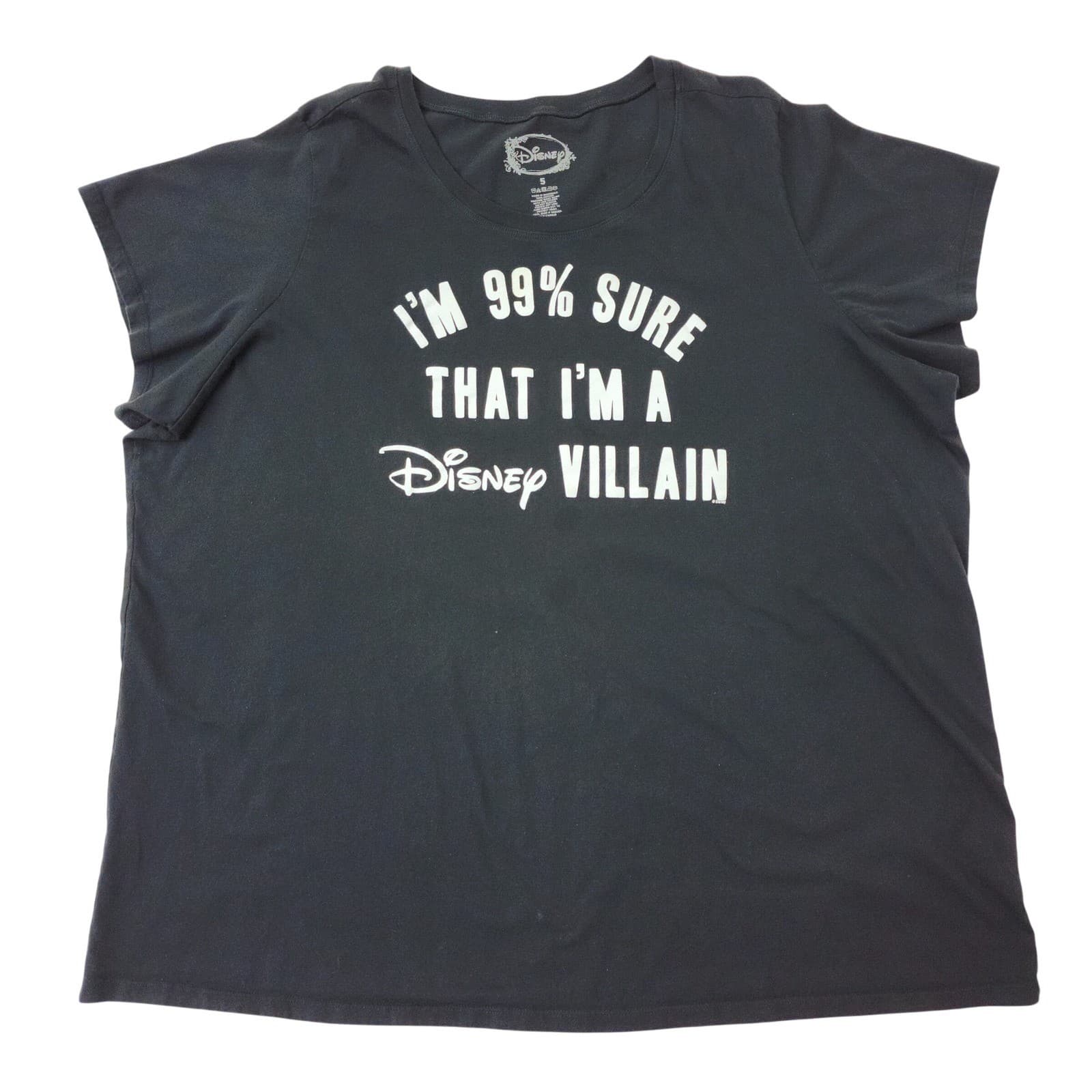 Disney Villain Graphic Tee Size 5X Black 100% Cotton Short Sleeve T-Shirt