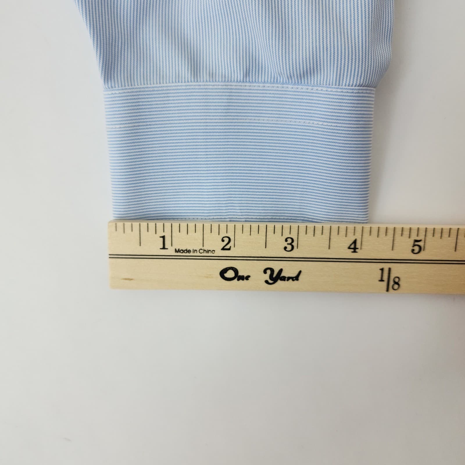 Jos A Bank Travelers Collection Dress Shirt Mens 17.5 34 Blue Micro Stripe - Thumbnail 6