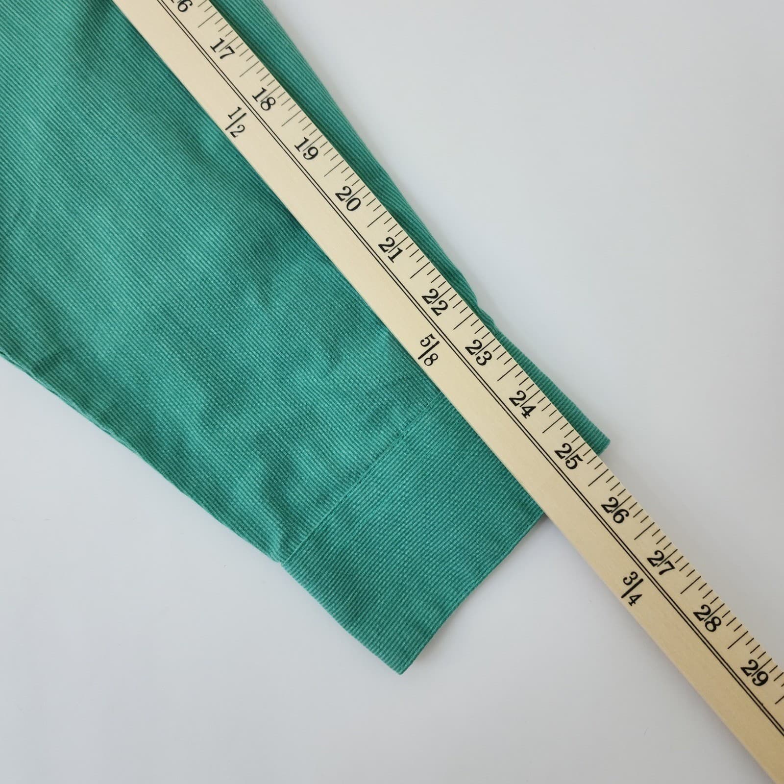 Van Heusen Mens XL Green Textured Stripe Classic Fit Button Down Shirt Long - Thumbnail 7