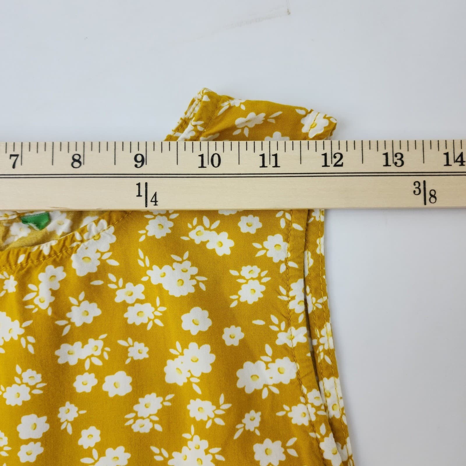 Mustard Yellow Floral Sleeveless Mini Dress Crew Neck unbranded - Thumbnail 4