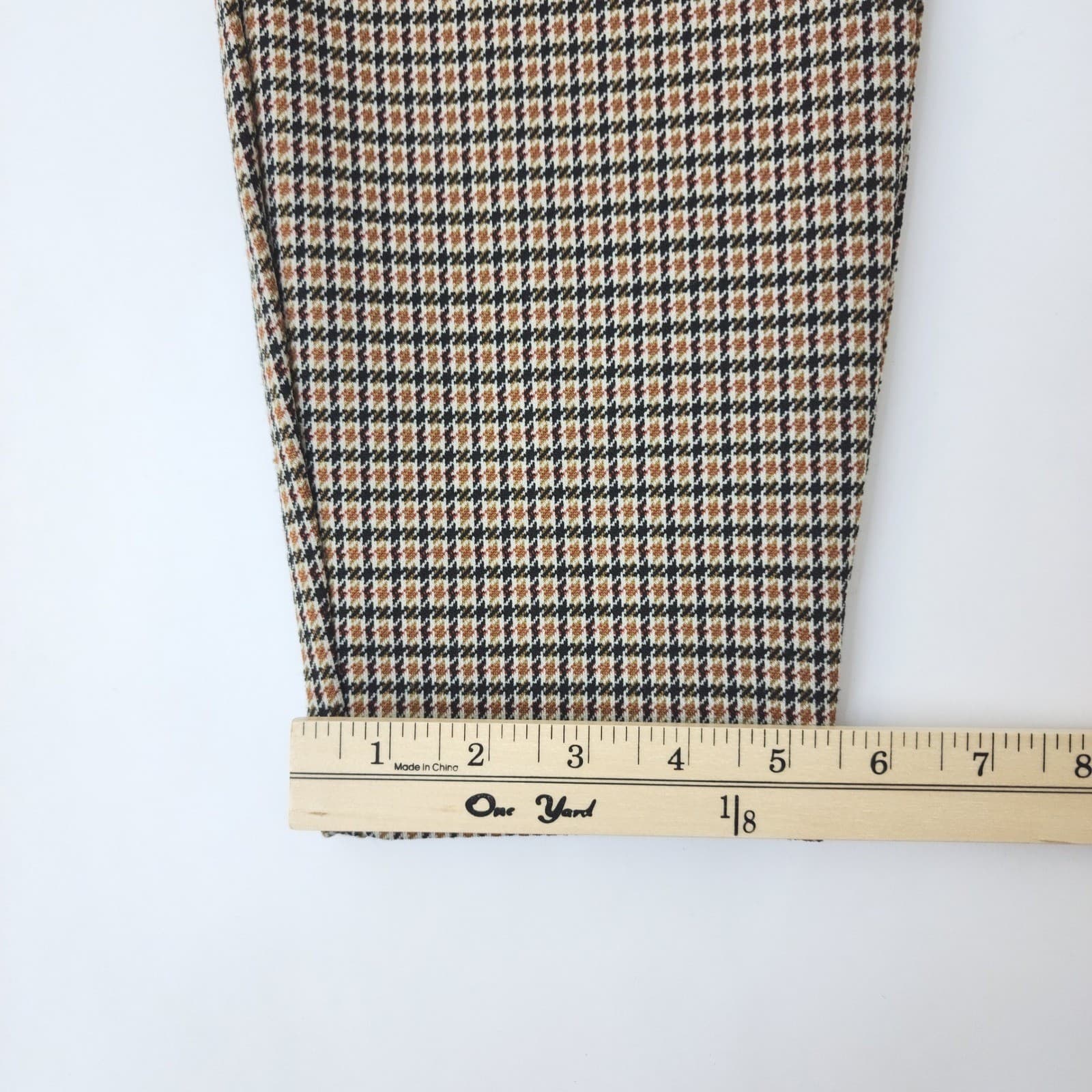 SOHO Apparel Ltd Brown Houndstooth Pull On Tapered Pants Womens Large - Thumbnail 2