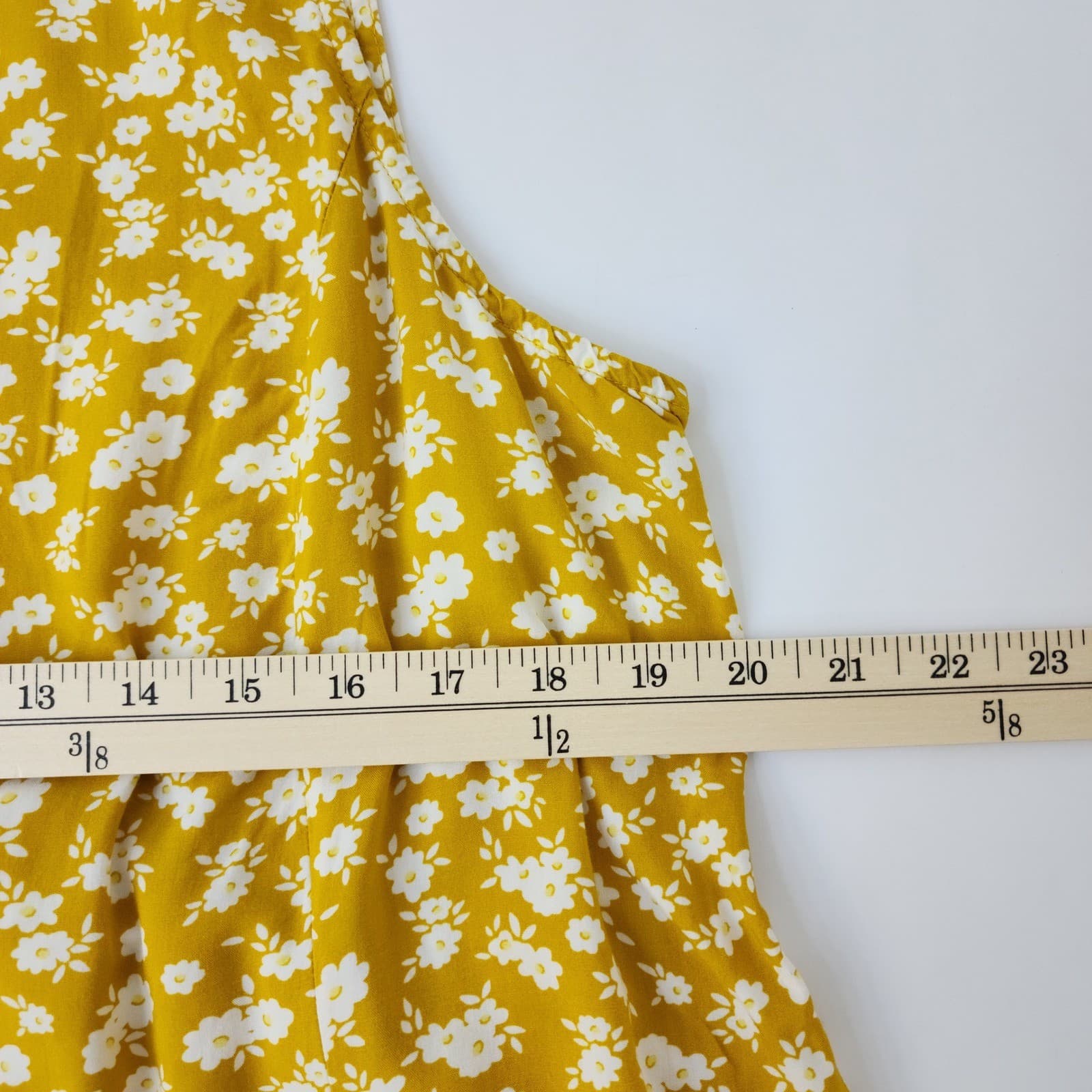 Mustard Yellow Floral Sleeveless Mini Dress Crew Neck unbranded - Thumbnail 3