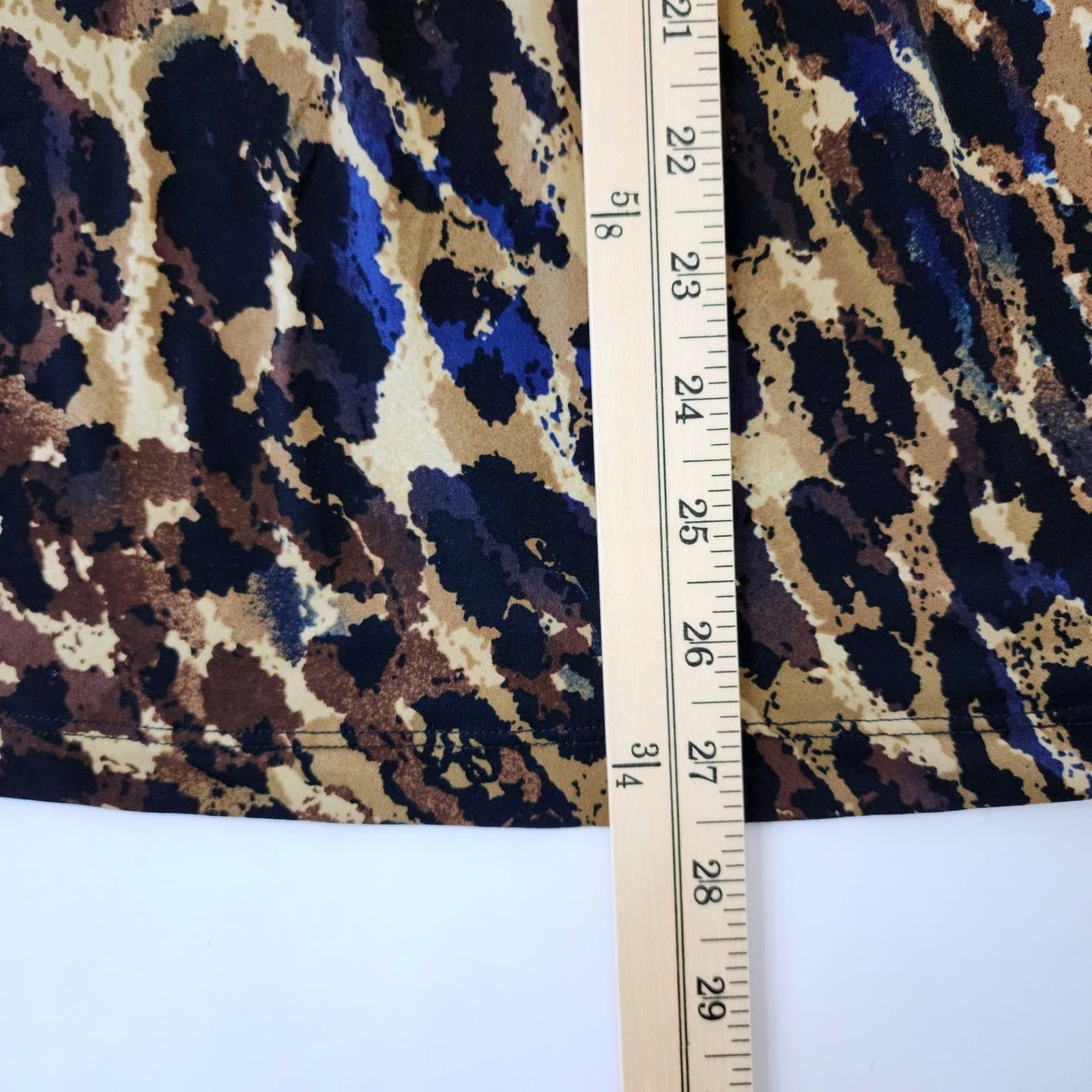 Liz Claiborne Woman 3X Leopard Animal Print V-Neck 3/4 Sleeve Knit Top Brown - Thumbnail 2