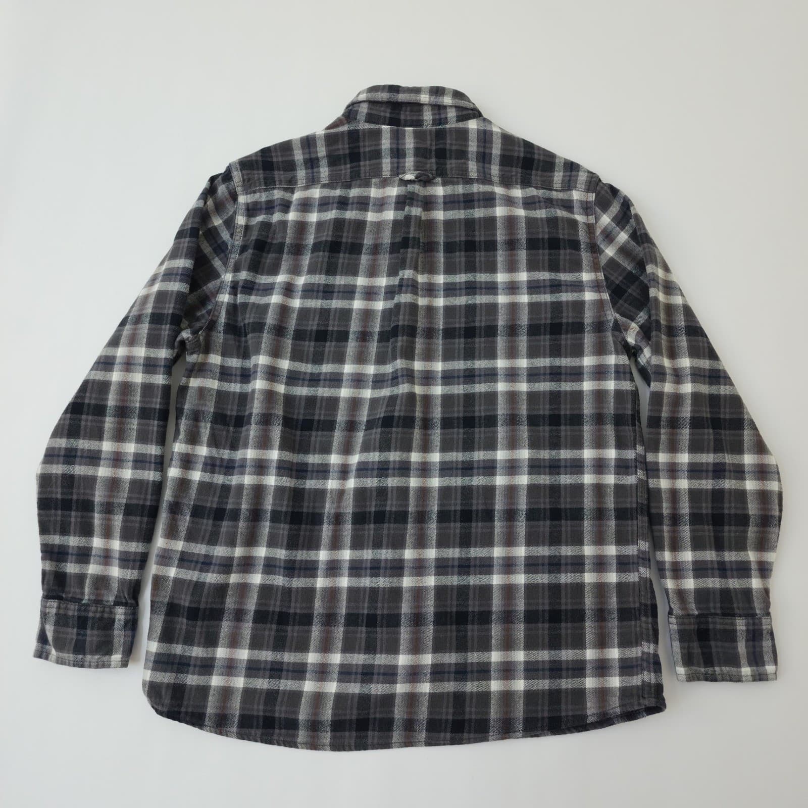 Eddie Bauer Mens Large Gray Plaid Flannel Button Down Shirt Long Sleeve L/G - Thumbnail 7