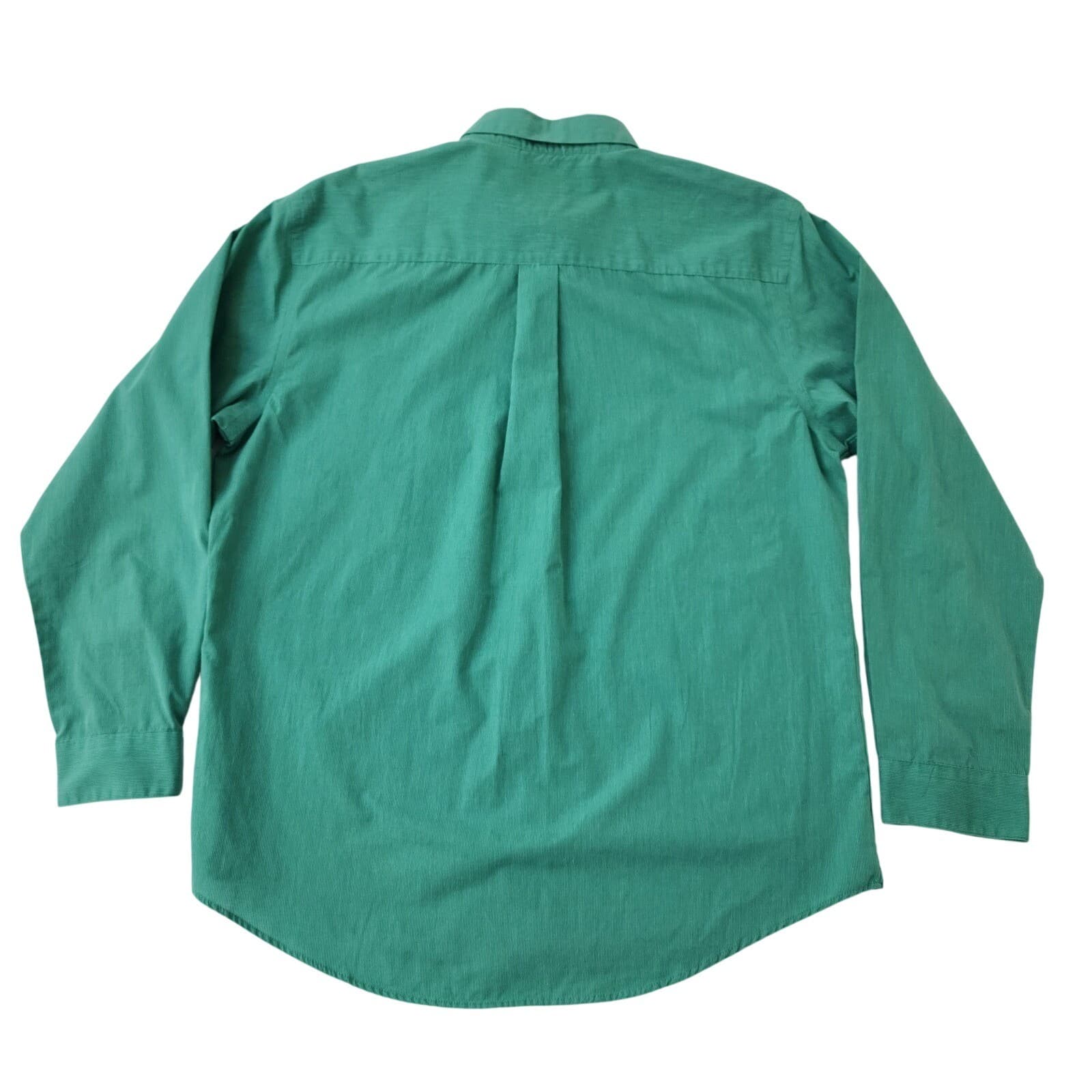 Van Heusen Mens XL Green Textured Stripe Classic Fit Button Down Shirt Long - Thumbnail 9